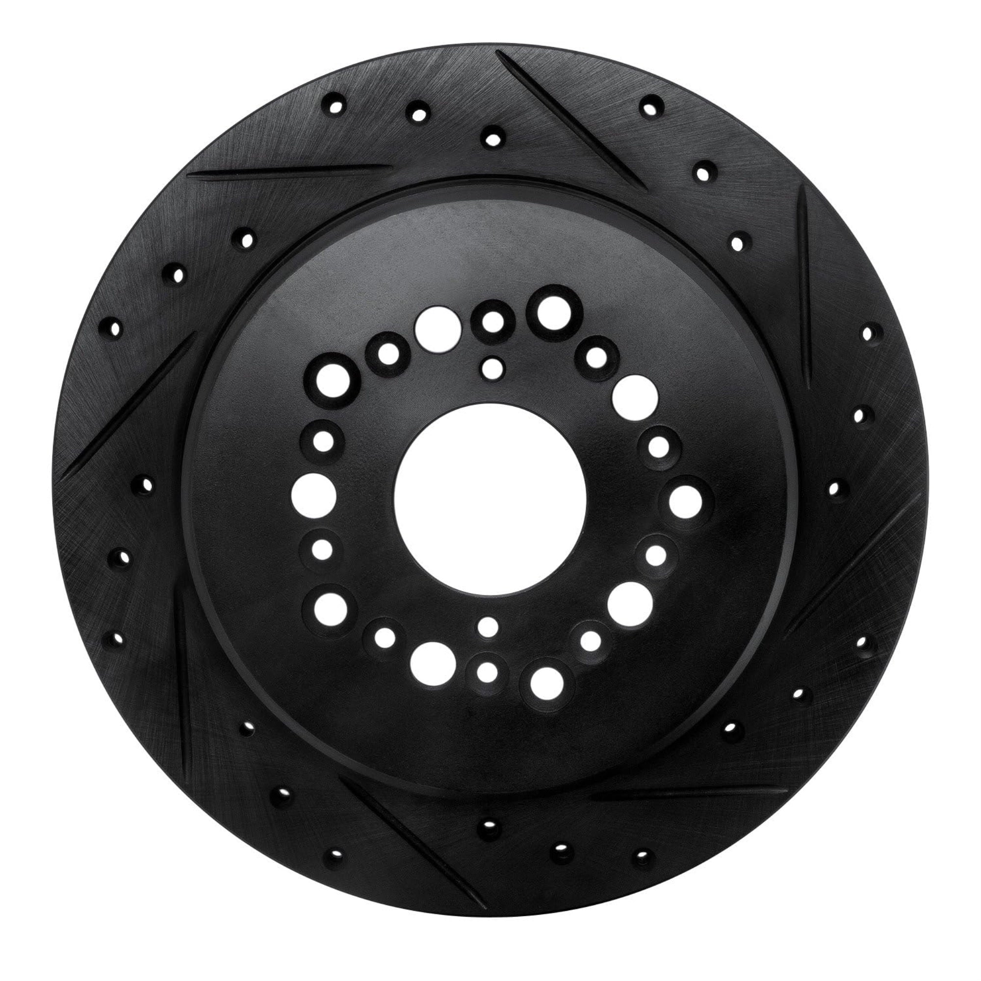 R1 Concepts Brake Rotor Drilled And Slotted Black Ecb-75006R