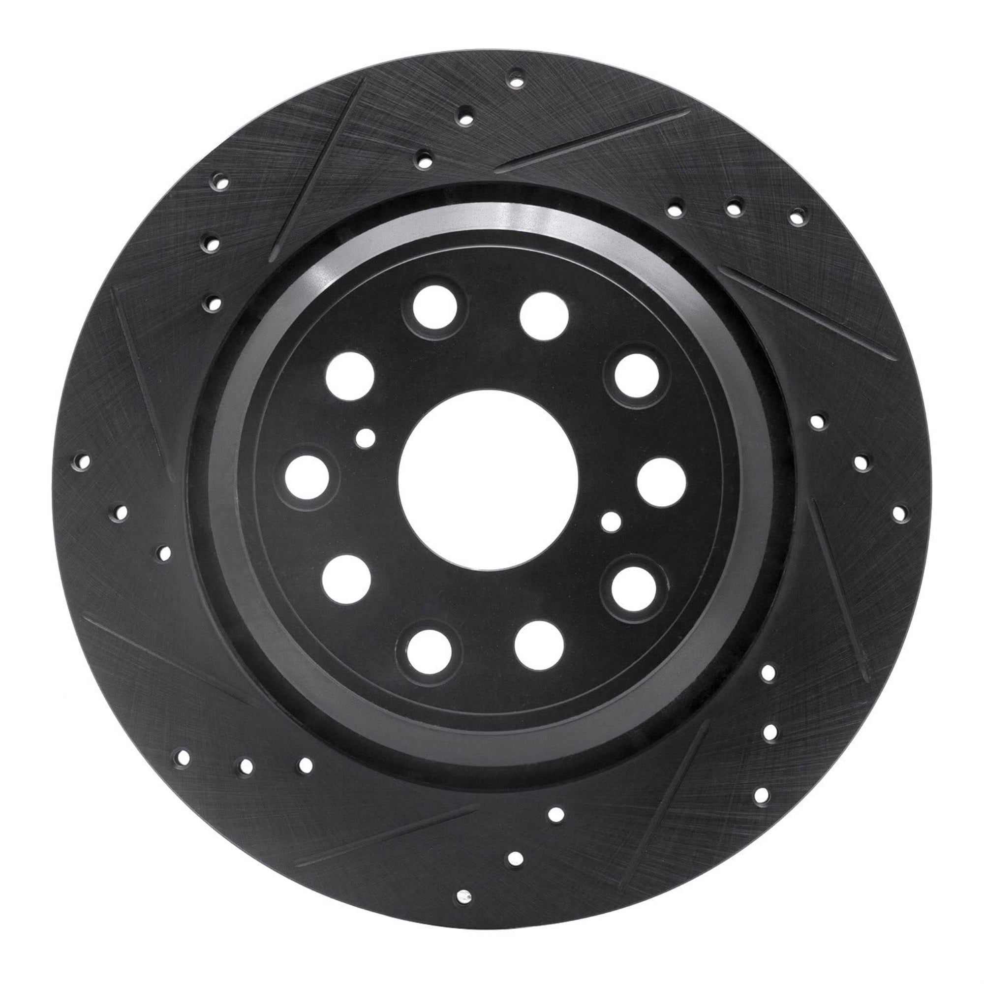 R1 Concepts Brake Rotor Drilled And Slotted Black Ecb-75018L