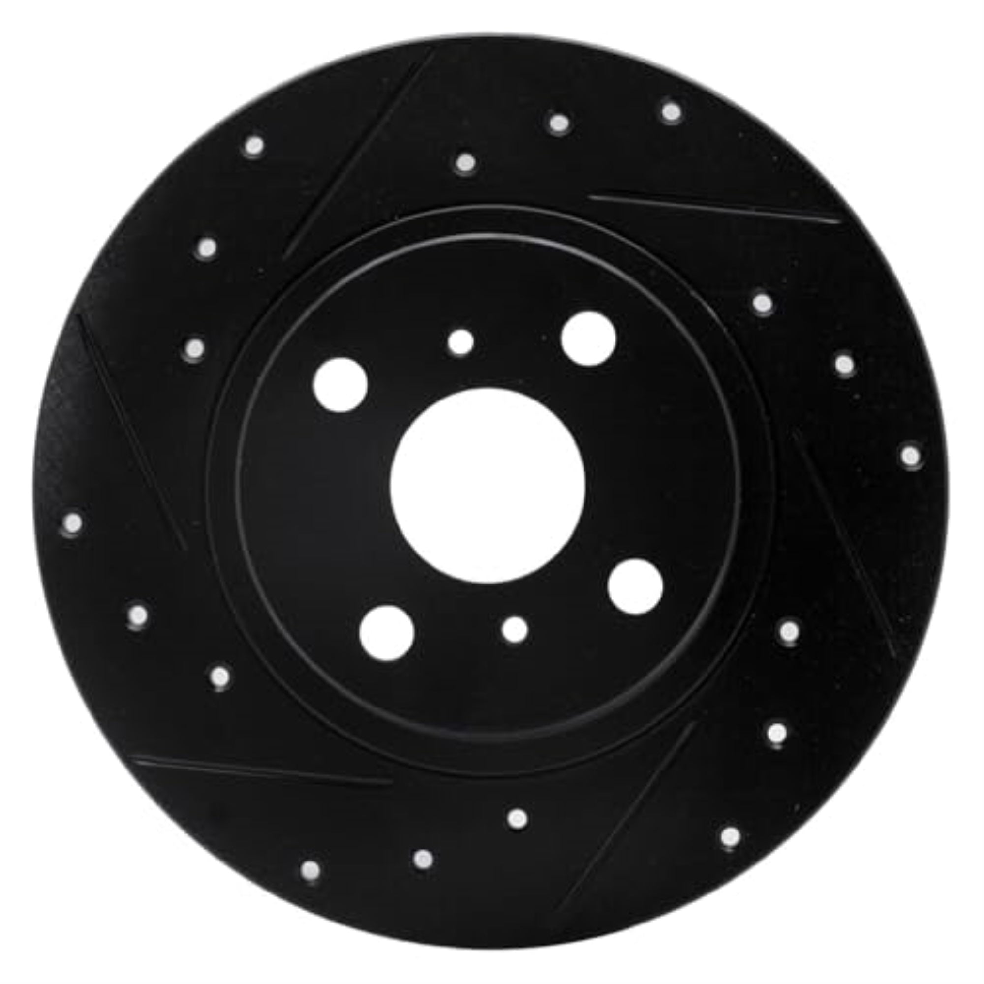 R1 Concepts Brake Rotor Drilled And Slotted Black Ecb-76037L