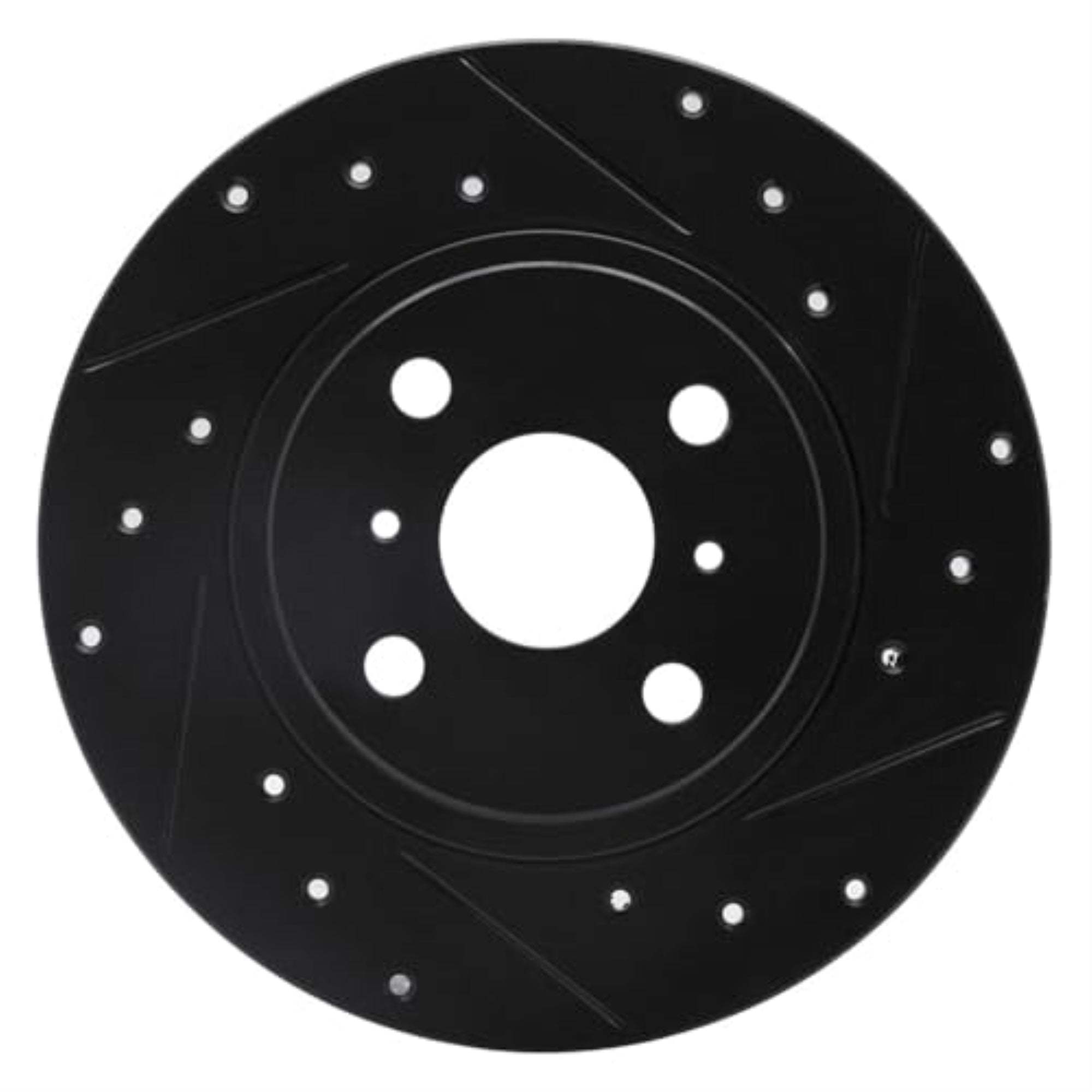 R1 Concepts Brake Rotor Drilled And Slotted Black Ecb-76037R