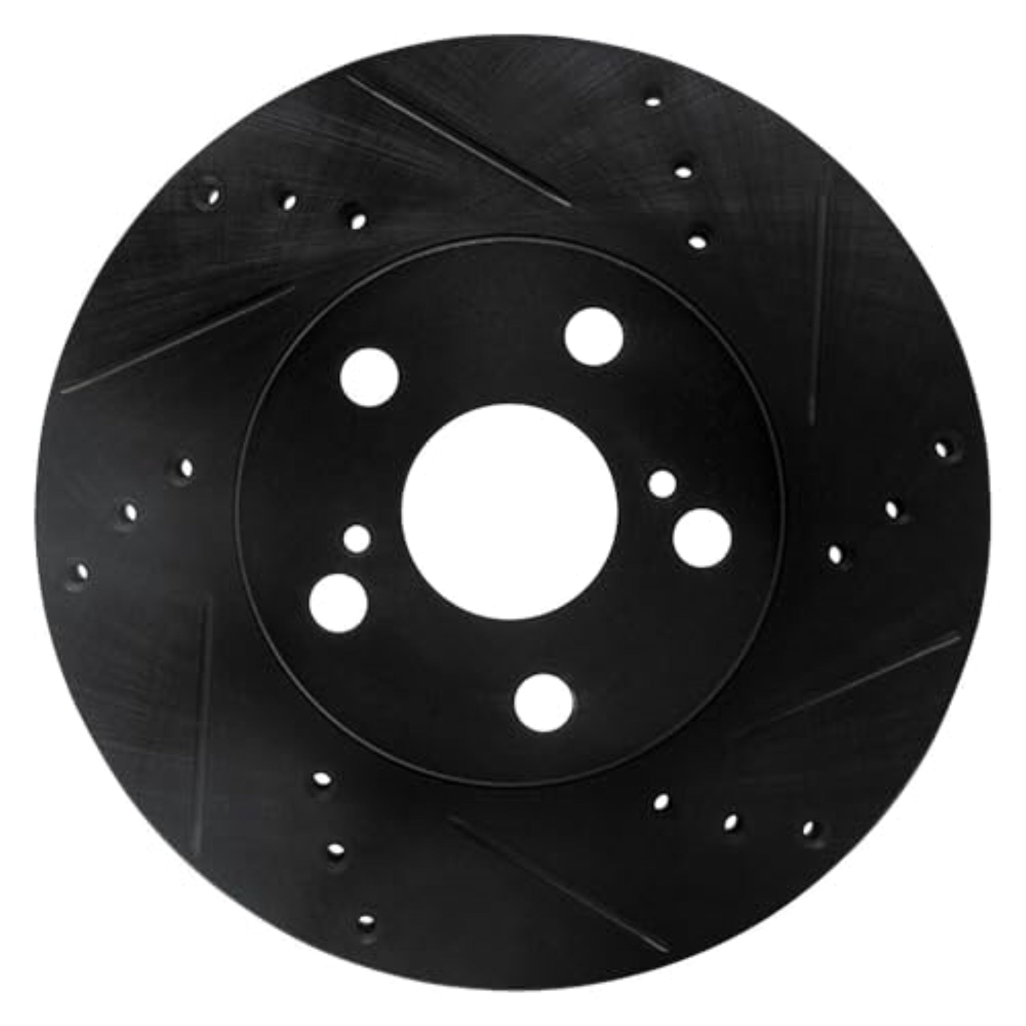 R1 Concepts Brake Rotor Drilled And Slotted Black Ecb-76087R