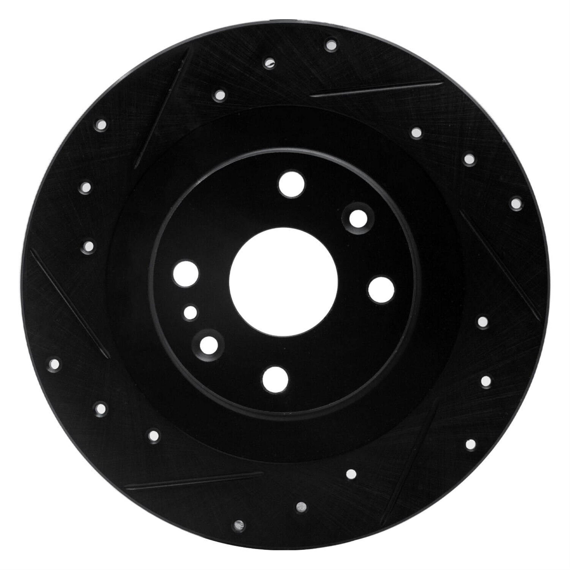 R1 Concepts Brake Rotor Drilled And Slotted Black Ecb-80037L