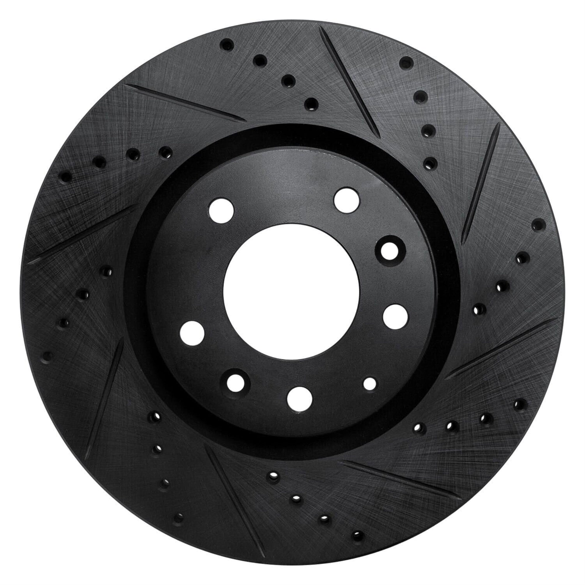 R1 Concepts Brake Rotor Drilled And Slotted Black Ecb-80042R