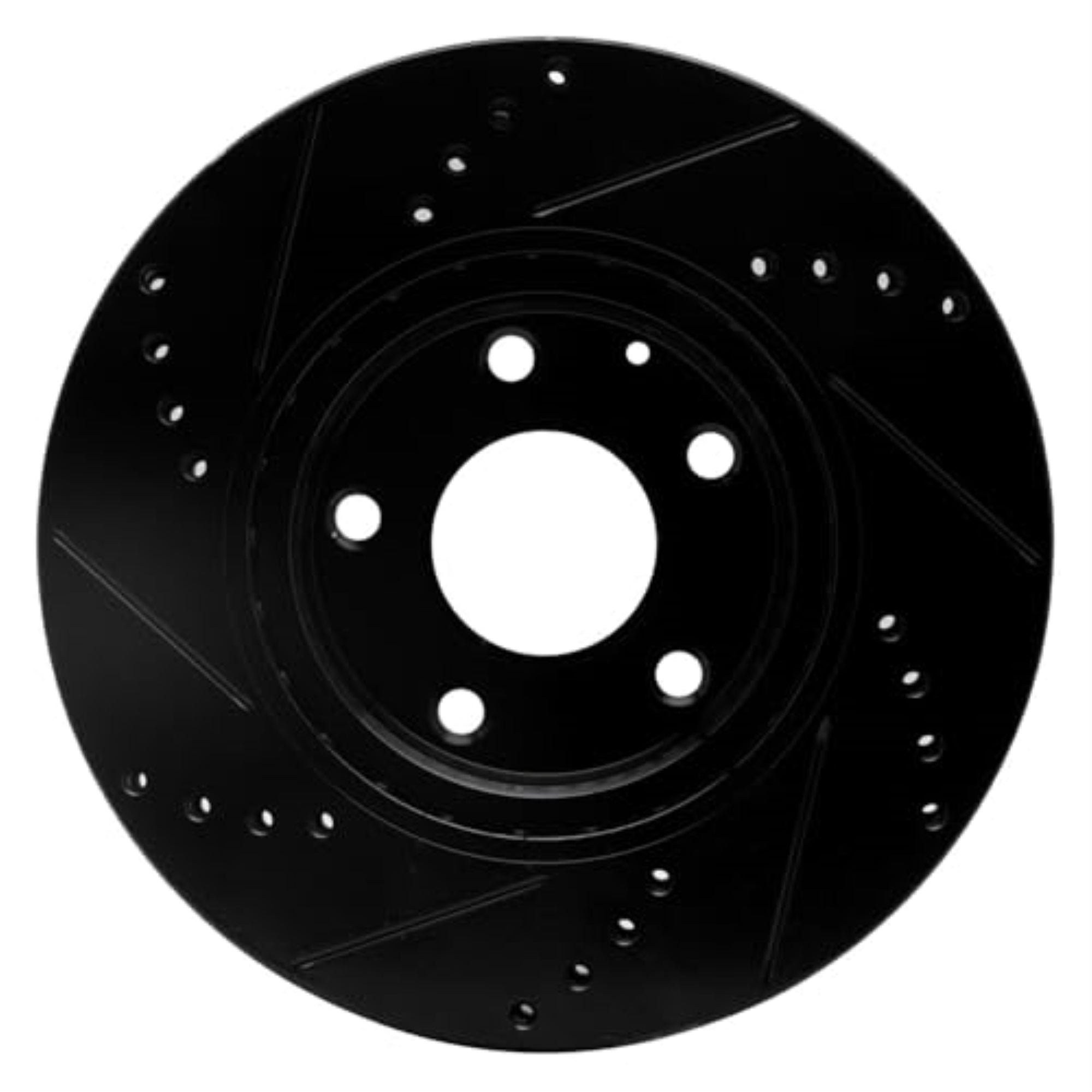R1 Concepts Brake Rotor Drilled And Slotted Black Ecb-80052R