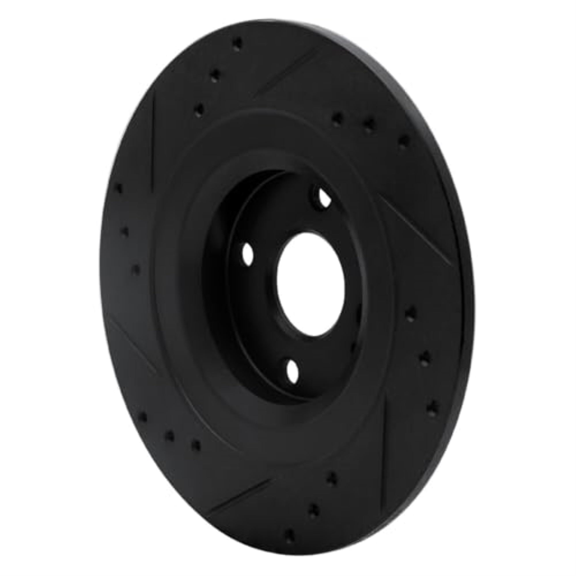 R1 Concepts Brake Rotor Drilled And Slotted Black Ecb-80072R