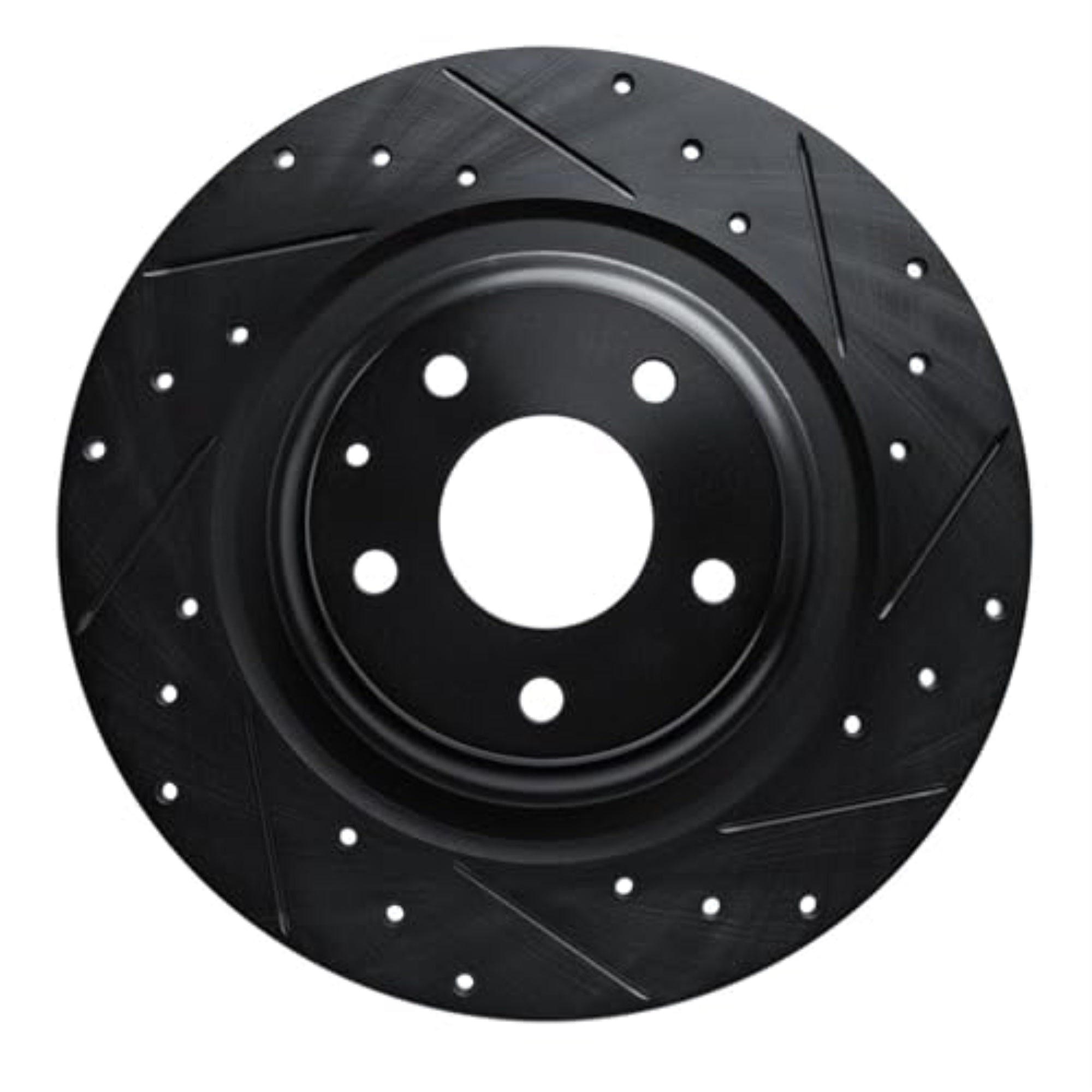 R1 Concepts Brake Rotor Drilled And Slotted Black Ecb-80077R