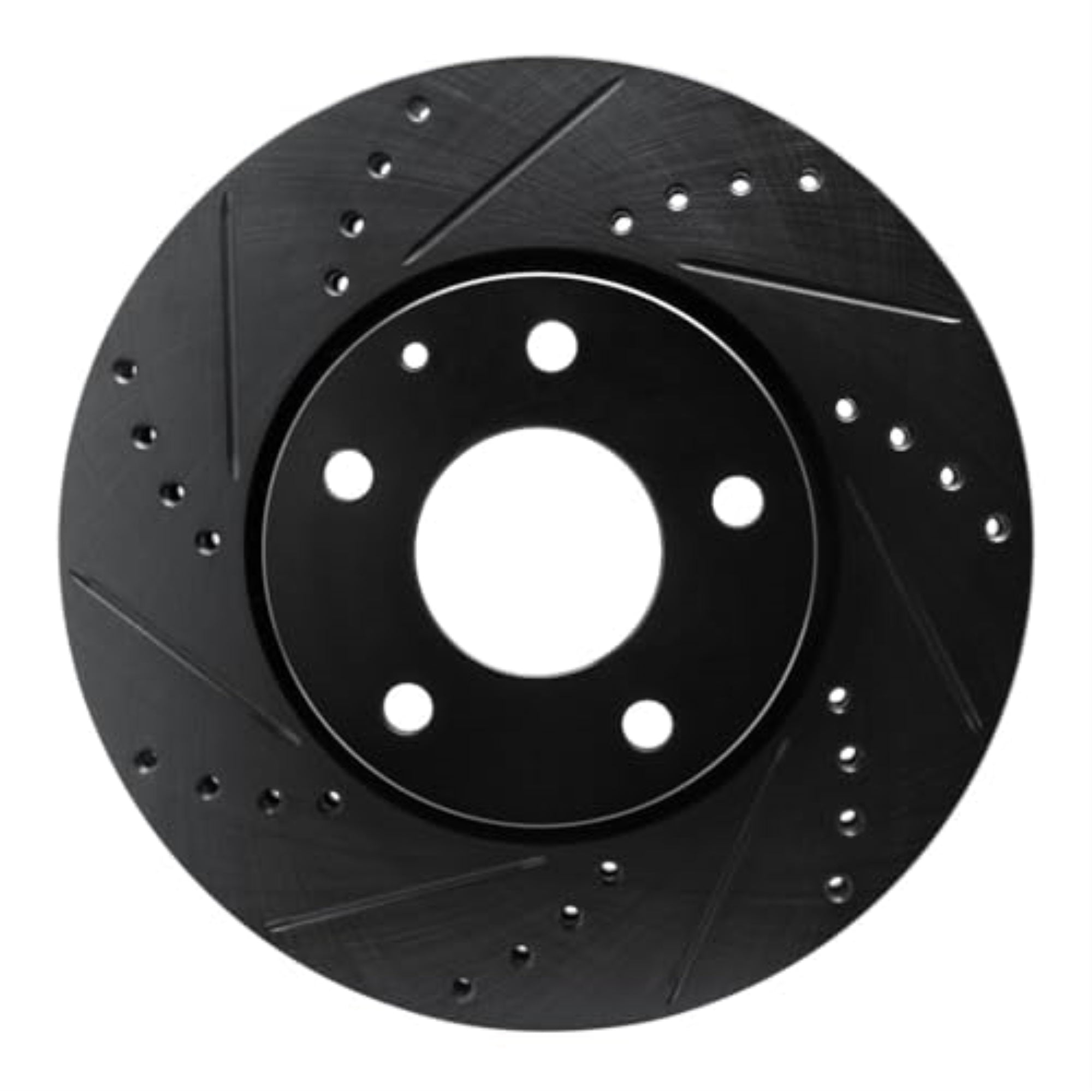 R1 Concepts Brake Rotor Drilled And Slotted Black Ecb-80082L