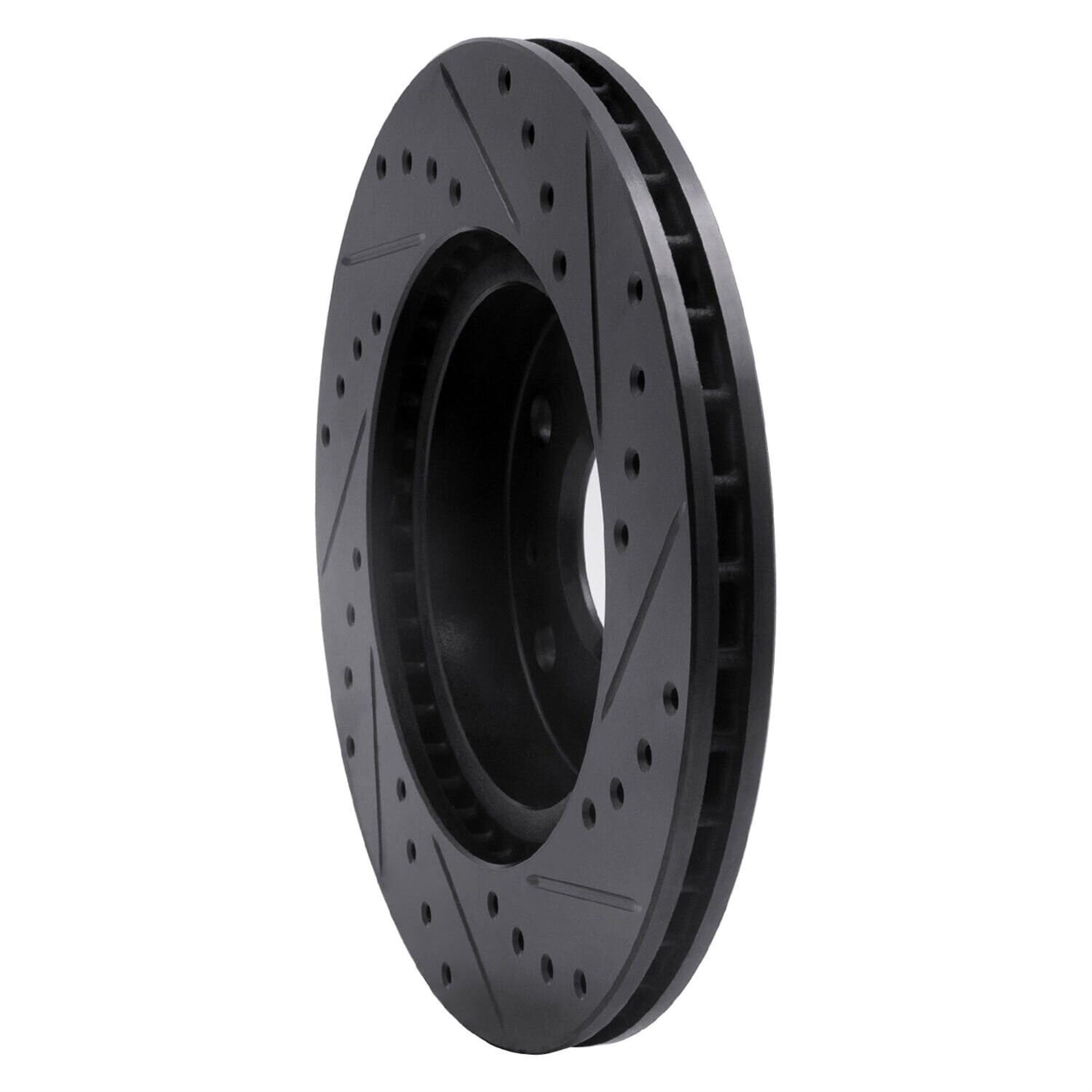 R1 Concepts Brake Rotor Drilled And Slotted Black Ecb-01004L