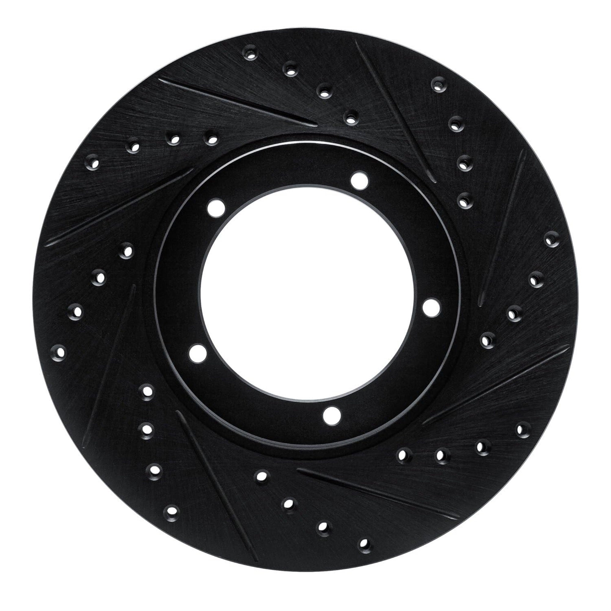 R1 Concepts Brake Rotor Drilled And Slotted Black Ecb-02001R