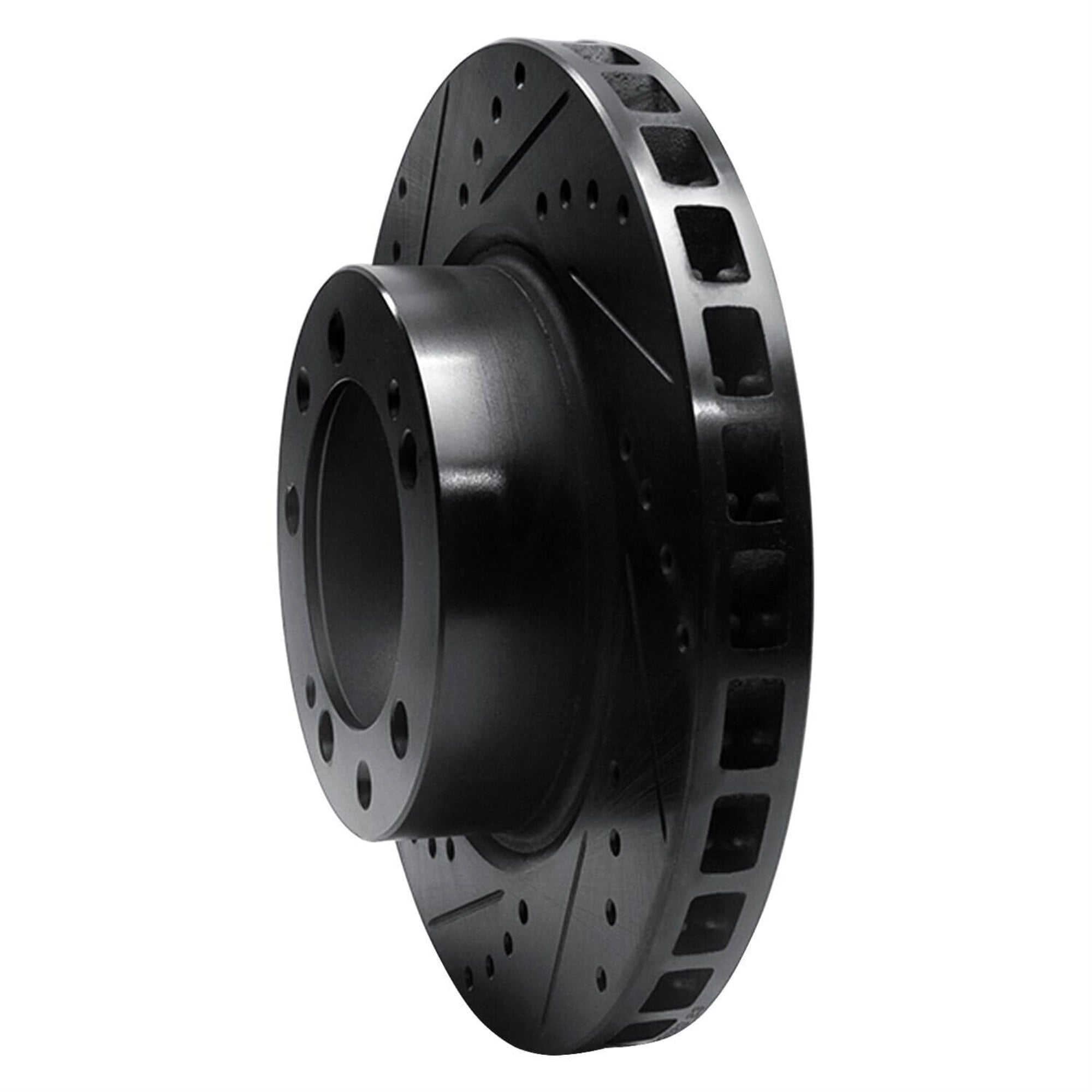 R1 Concepts Brake Rotor Drilled And Slotted Black Ecb-02009D