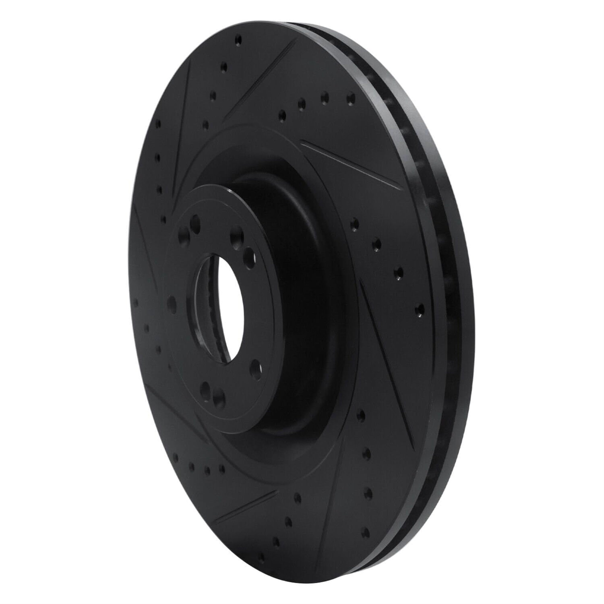 R1 Concepts Brake Rotor Drilled And Slotted Black Ecb-03040L