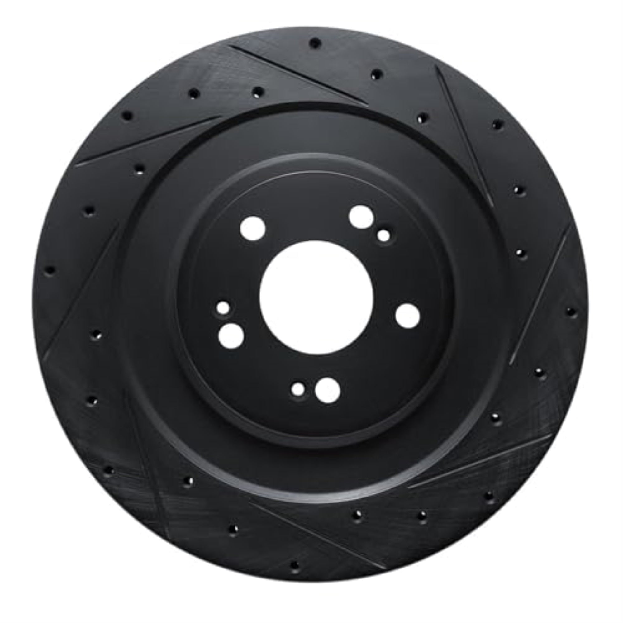 R1 Concepts Brake Rotor Drilled And Slotted Black Ecb-10007R