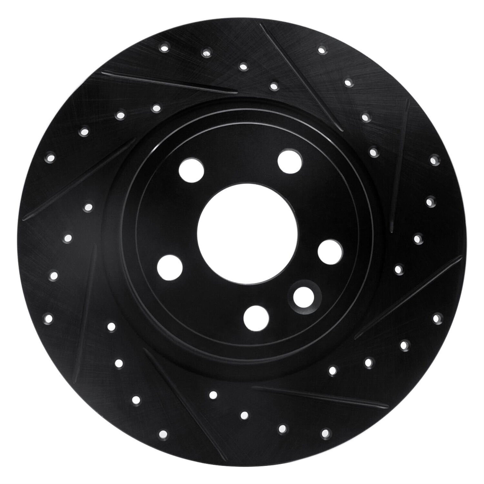 R1 Concepts Brake Rotor Drilled And Slotted Black Ecb-11027R