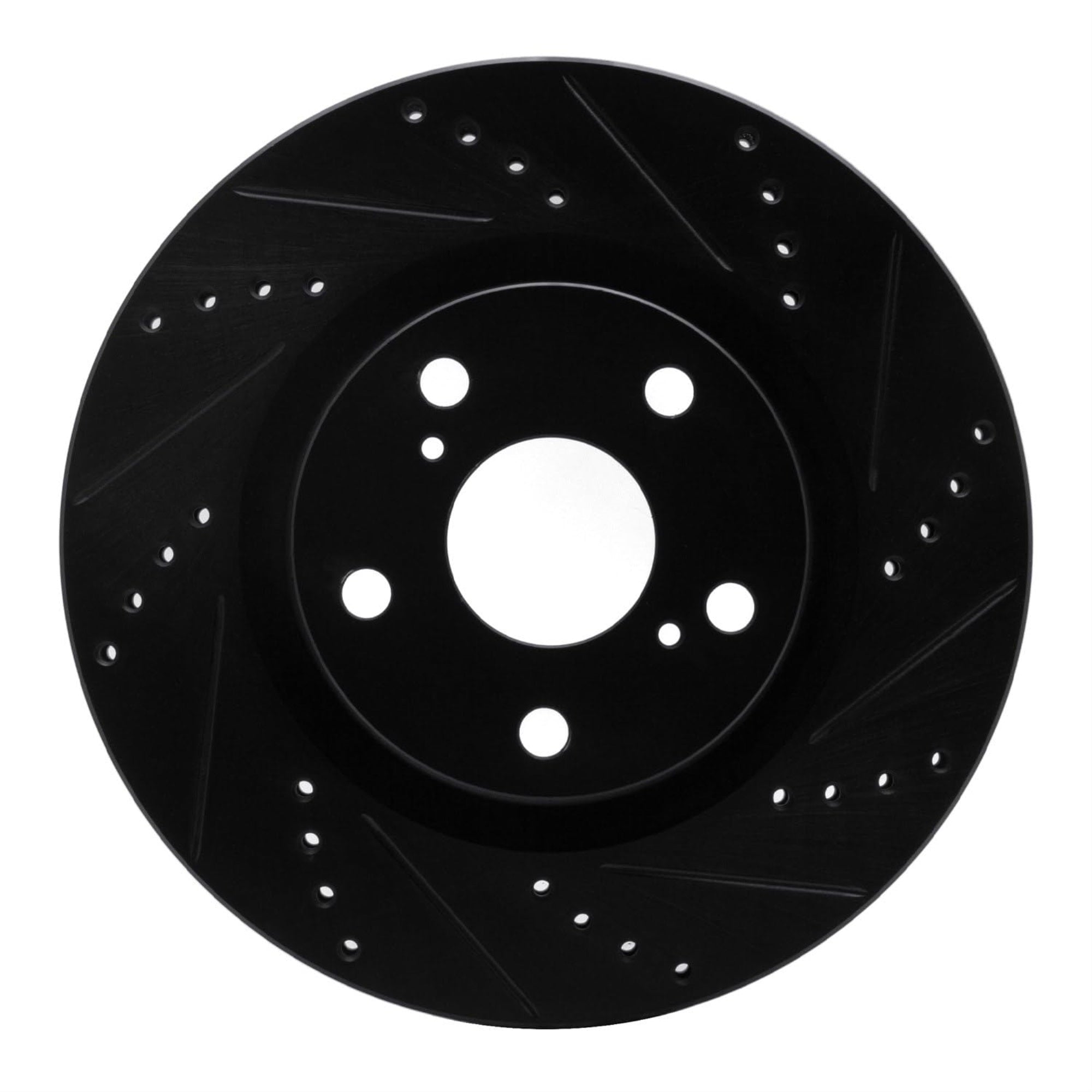 R1 Concepts Brake Rotor Drilled And Slotted Black Ecb-11038R