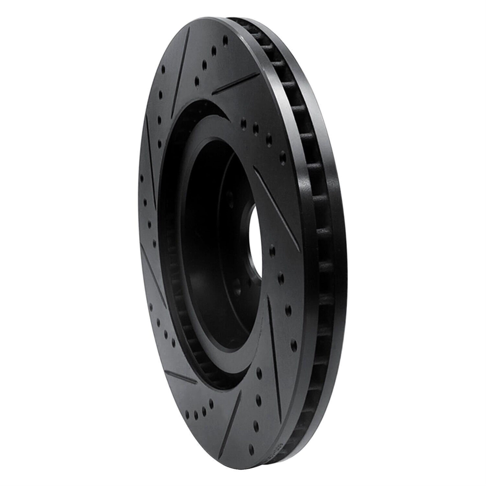 R1 Concepts Brake Rotor Drilled And Slotted Black Ecb-13045R