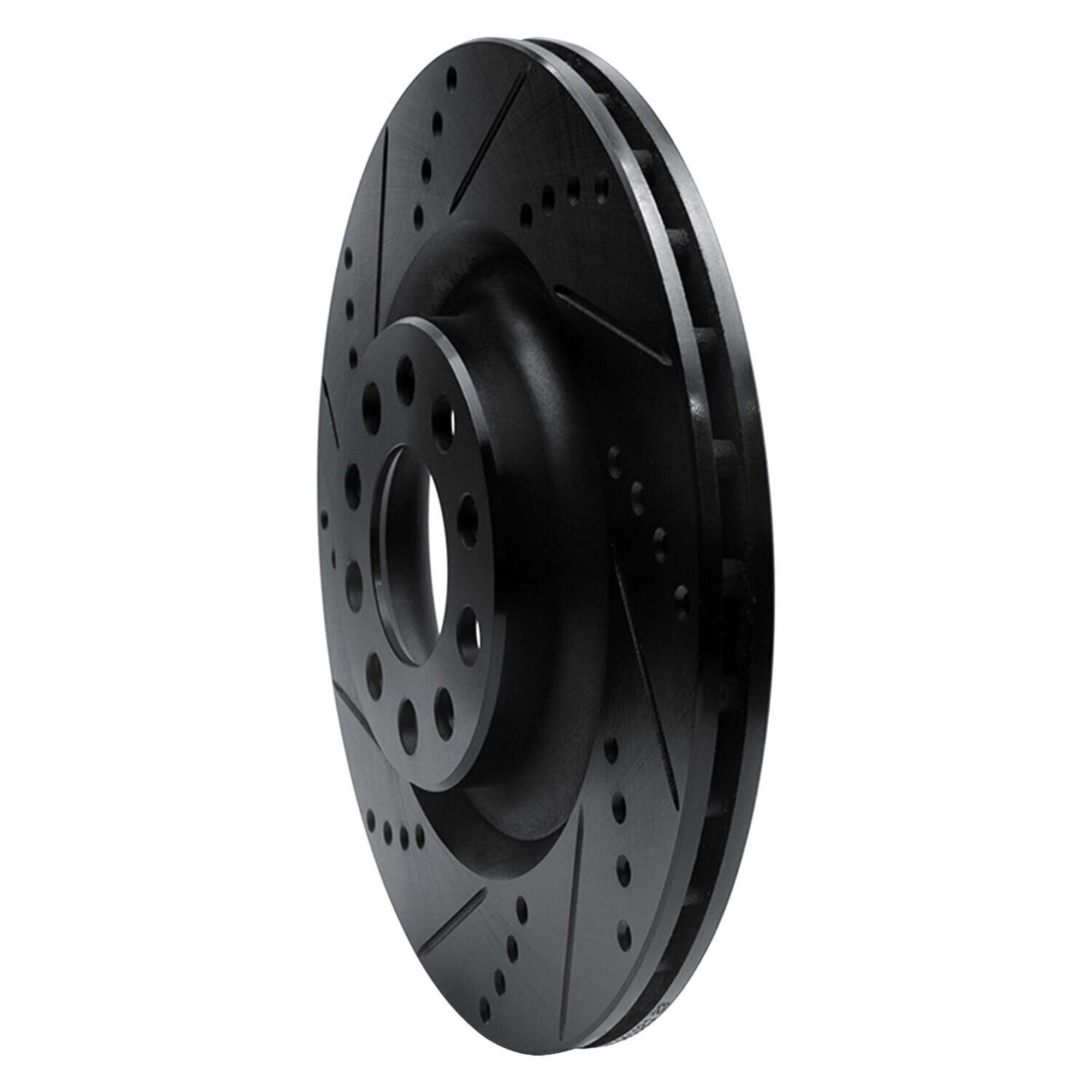 R1 Concepts Brake Rotor Drilled And Slotted Black Ecb-16013L