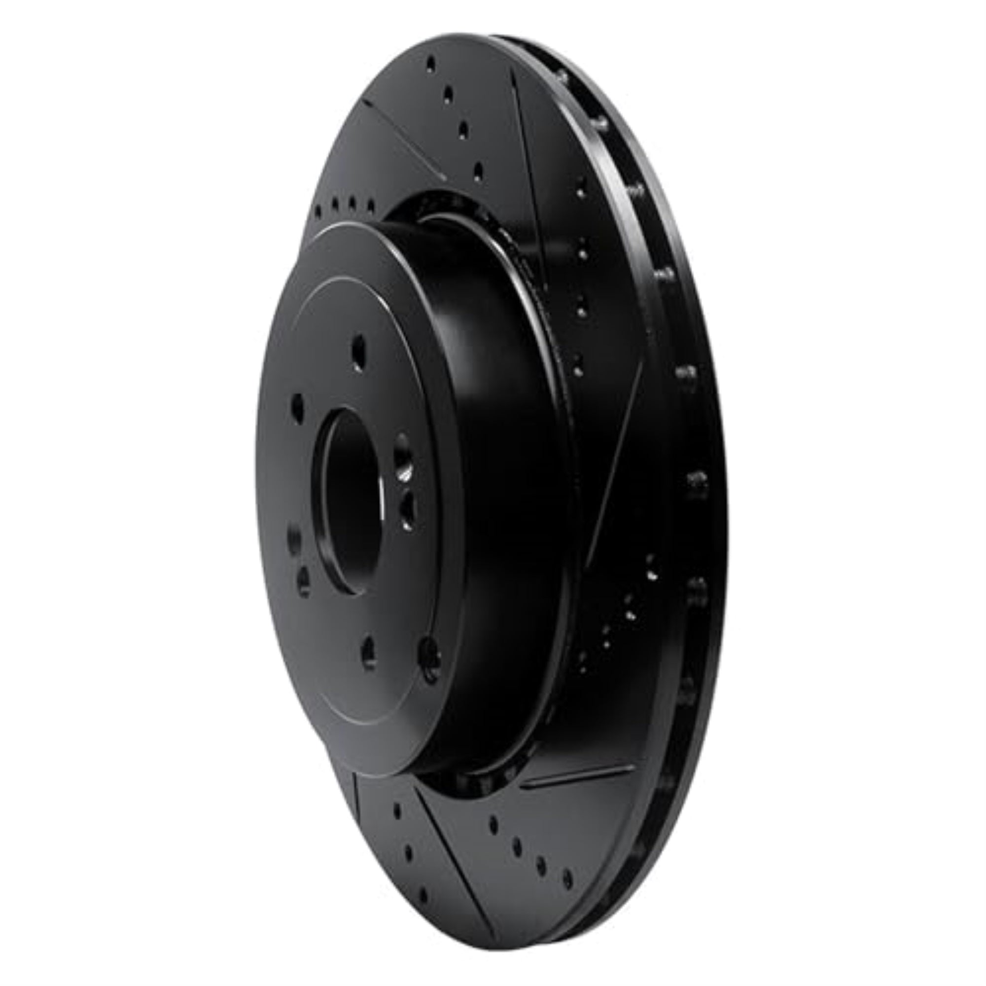 R1 Concepts Brake Rotor Drilled And Slotted Black Ecb-21039R