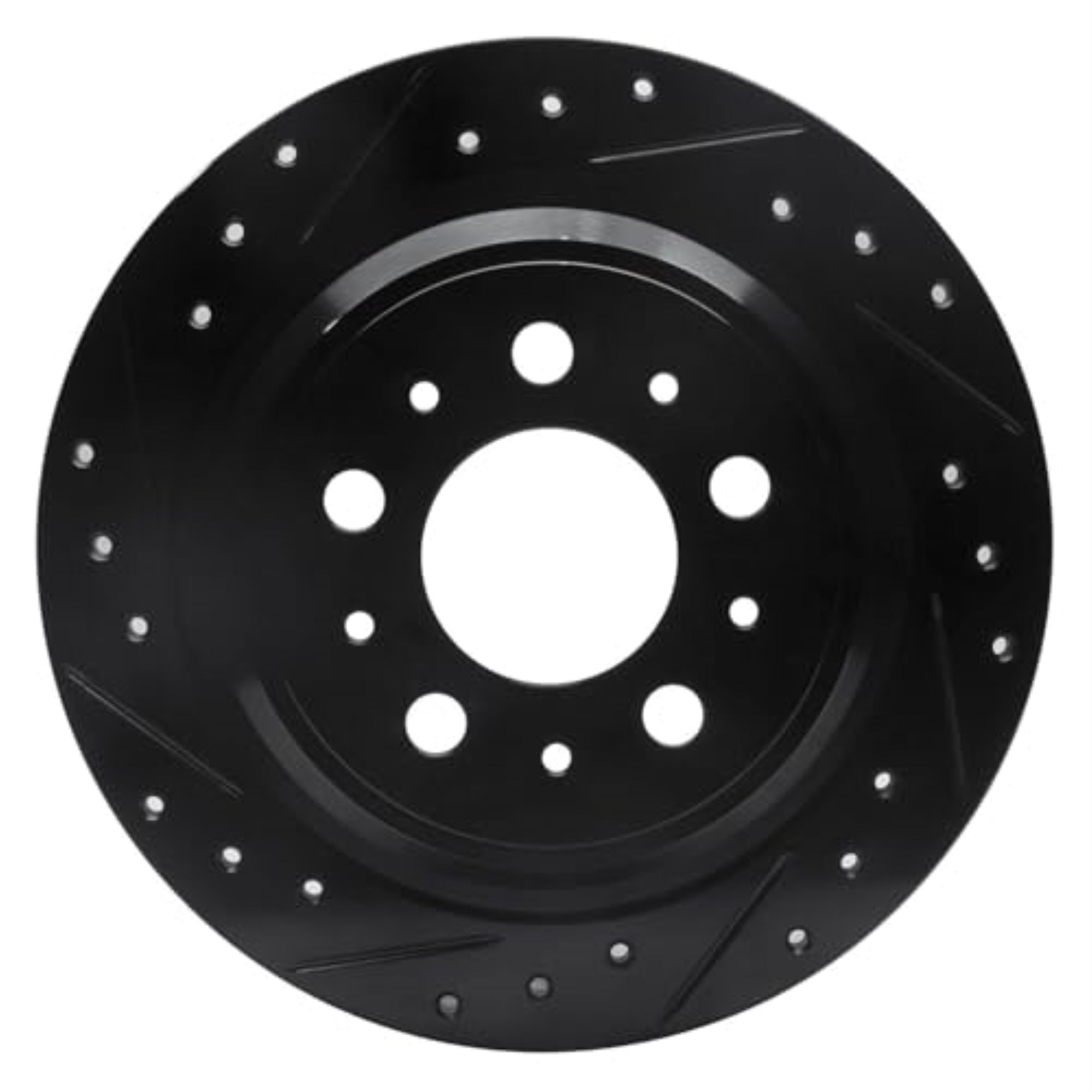 R1 Concepts Brake Rotor Drilled And Slotted Black Ecb-27023L
