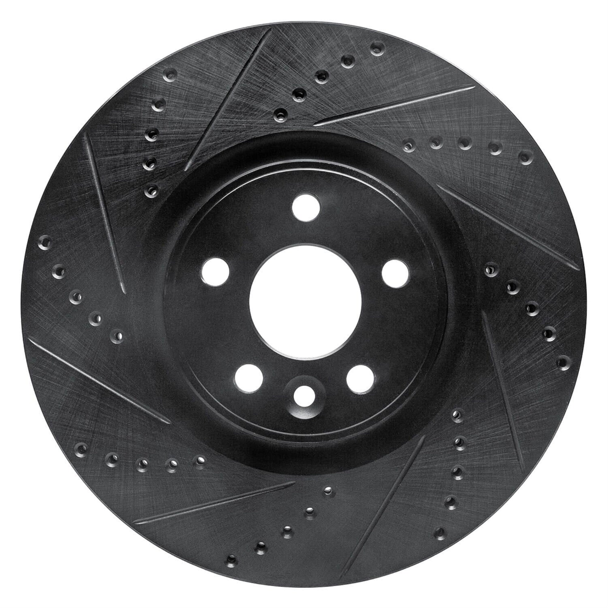 R1 Concepts Brake Rotor Drilled And Slotted Black Ecb-27036L