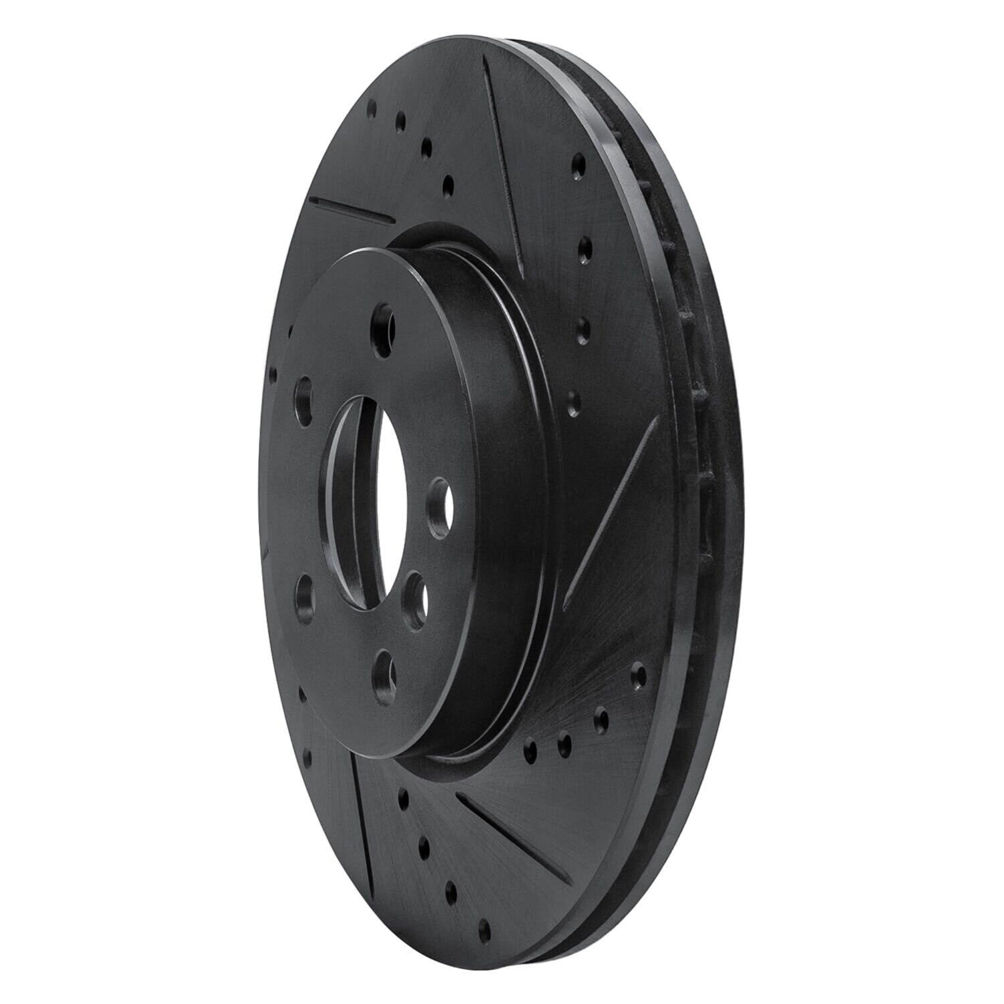 R1 Concepts Brake Rotor Drilled And Slotted Black Ecb-32015R