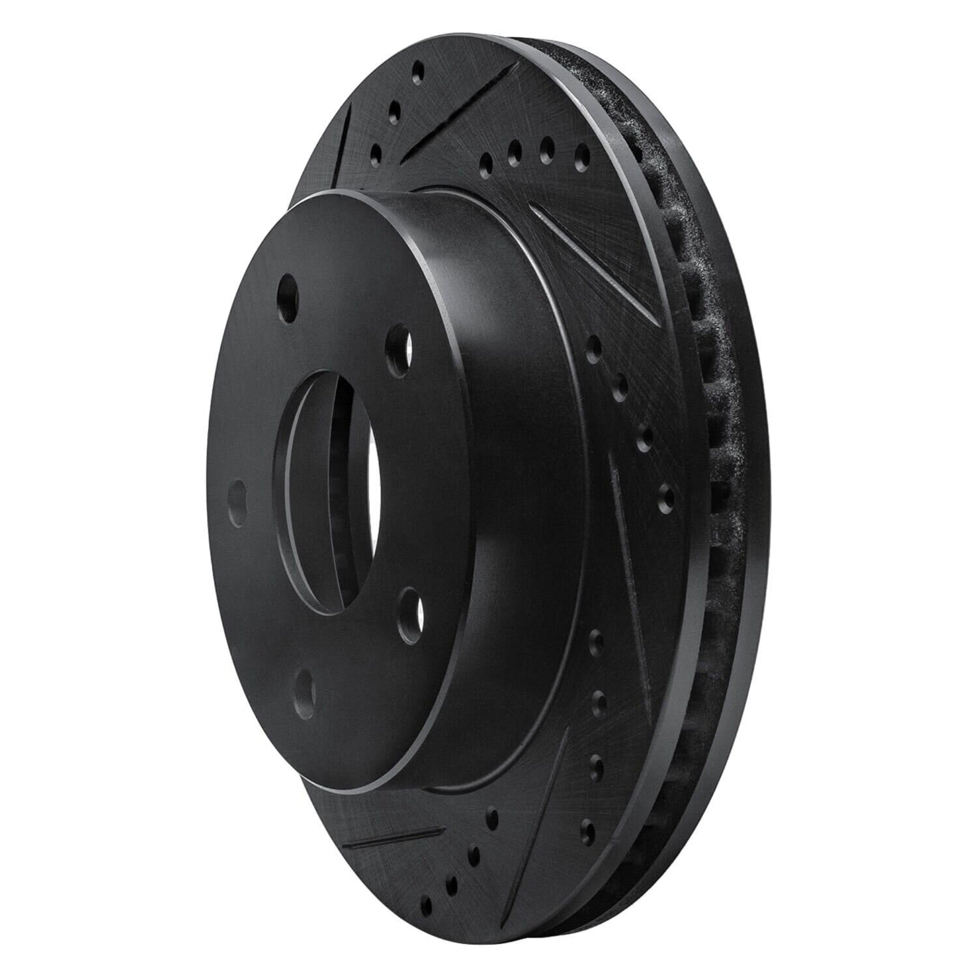 R1 Concepts Brake Rotor Drilled And Slotted Black Ecb-40090L