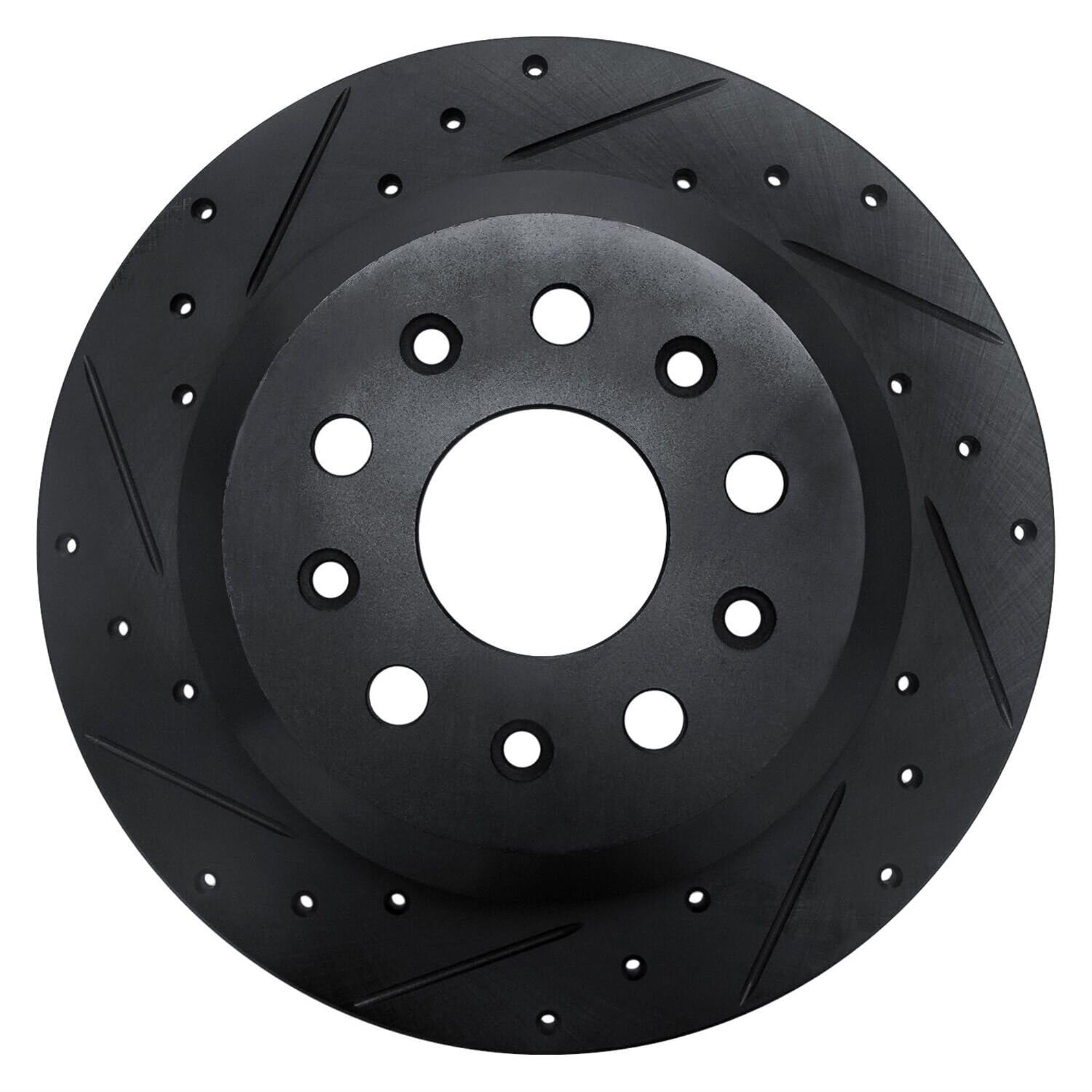 R1 Concepts Brake Rotor Drilled And Slotted Black Ecb-42041L