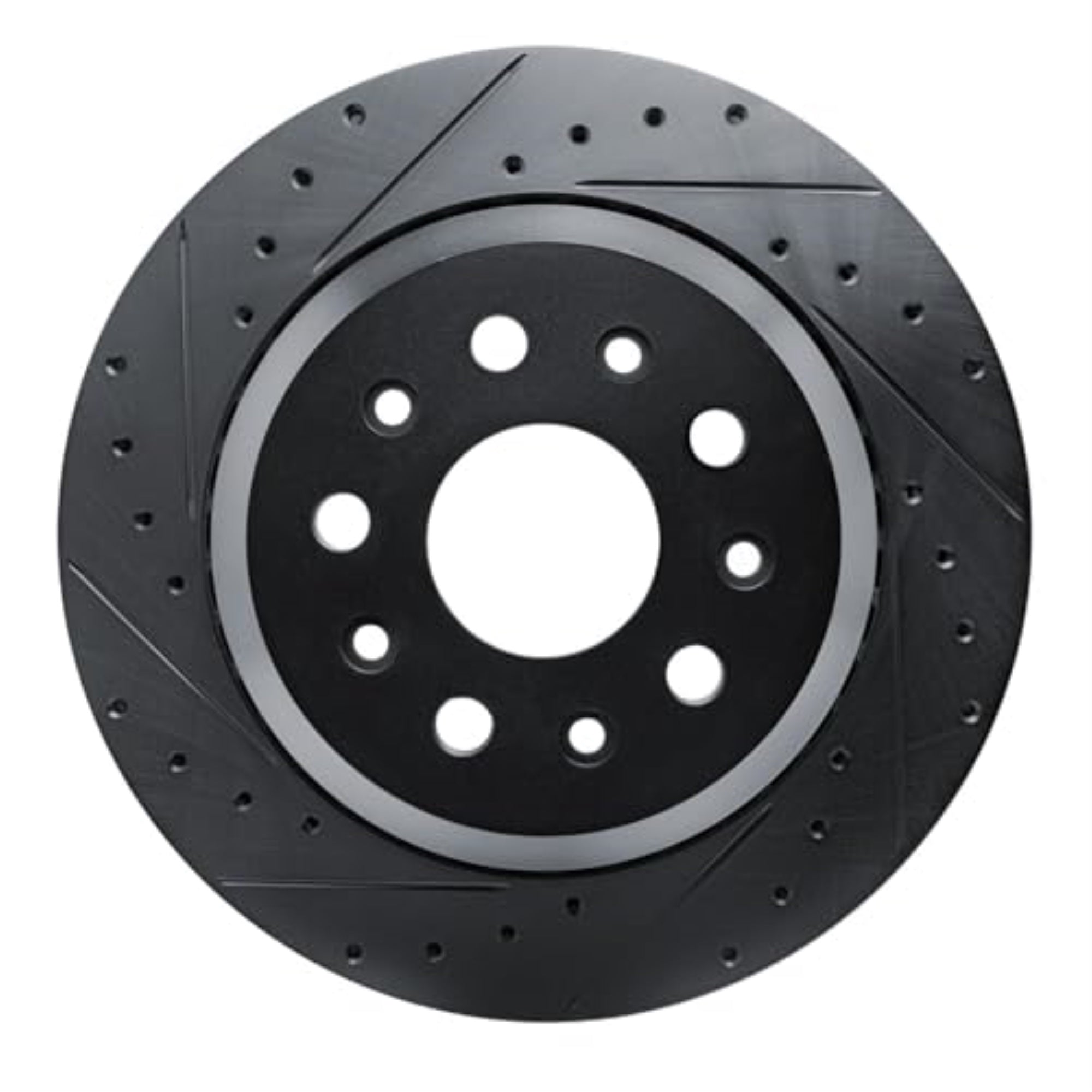 R1 Concepts Brake Rotor Drilled And Slotted Black Ecb-42043L