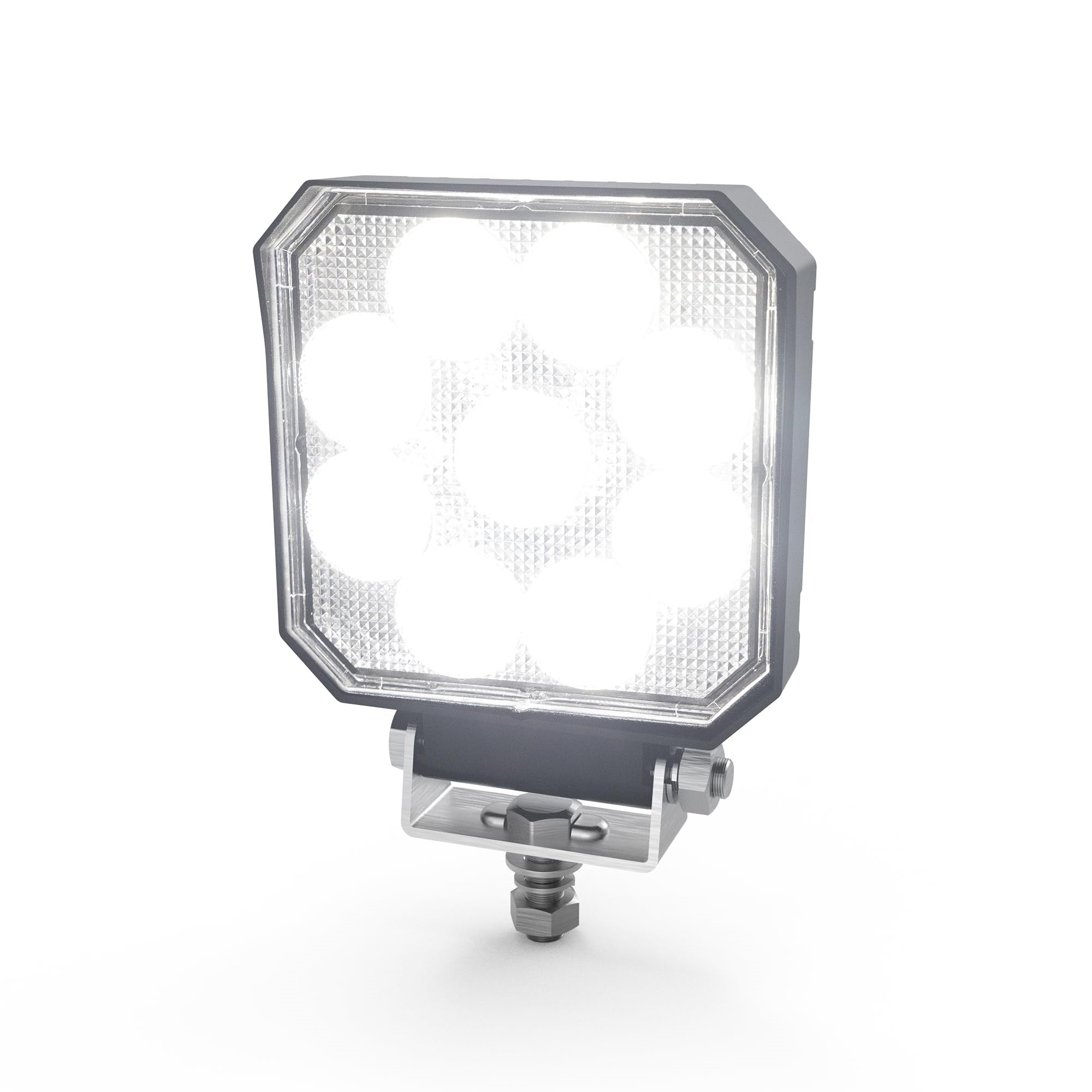 Ecco Led Work Light 4 Inch Square Led White Work Lamp Flood Beam 13.5W 1500Lm 12V 24V Waterproof For Commercial Vehicle Light, Tow Truck, Work Truck, Construction Vehicle, 2 Year Warranty