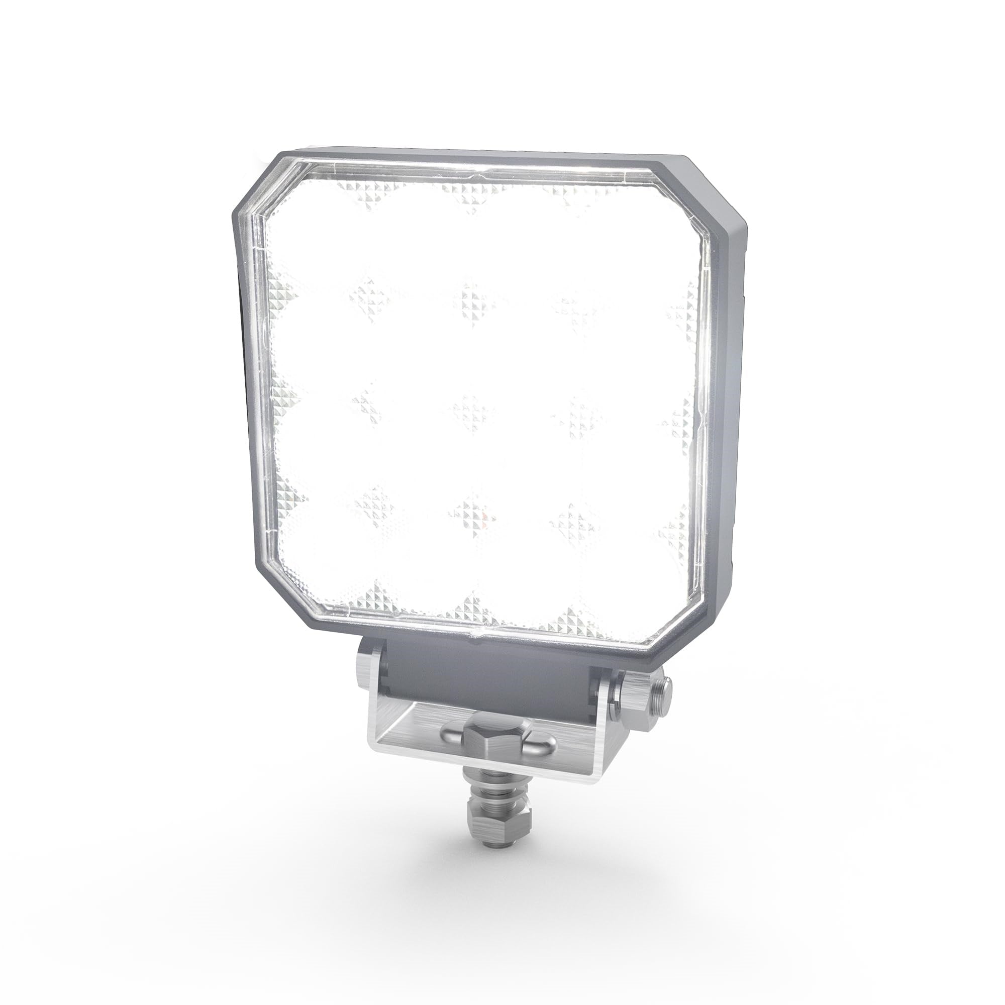 Ecco Led Work Light 4 Inch Square Led White Work Lamp Flood Beam 24W 2300Lm 12V 24V Waterproof For Commercial Vehicle Light, Tow Truck, Work Truck, Construction Vehicle, 2 Year Warranty