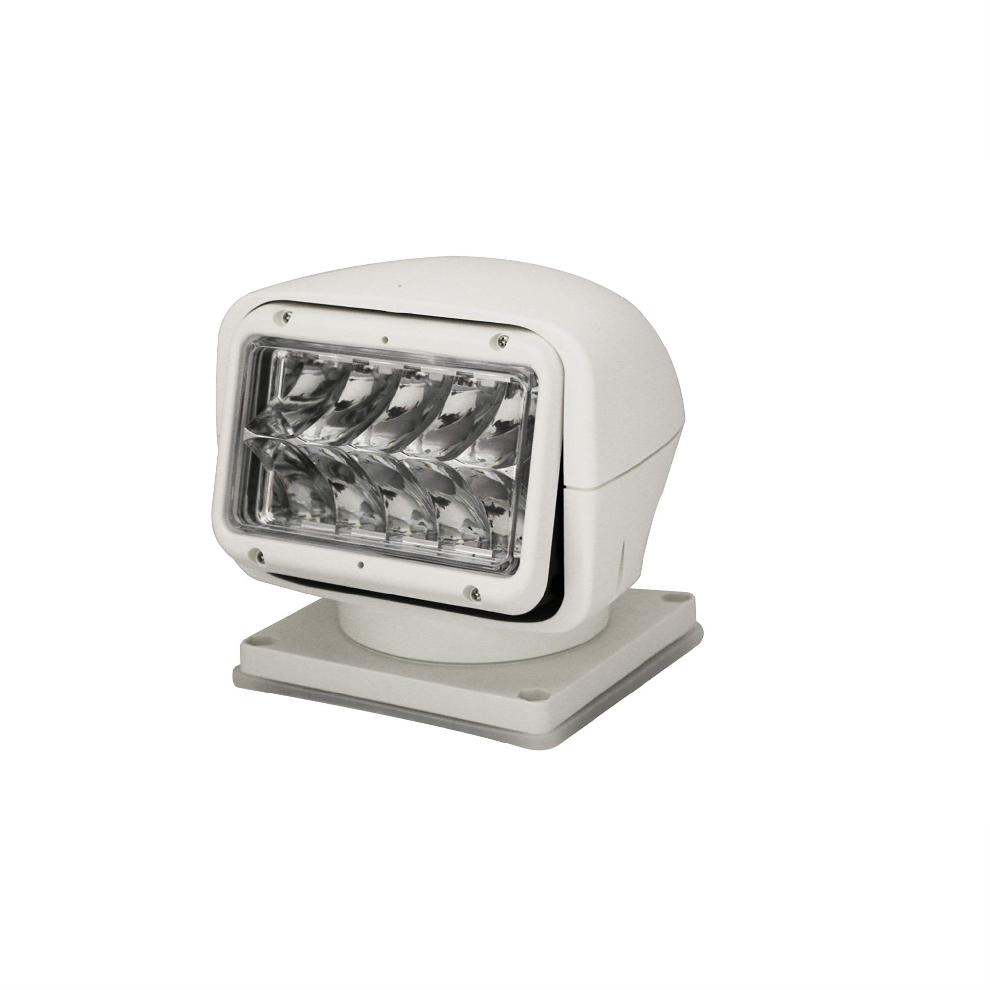 Ecco Safety Group Ew3011 Remote Spotlight: Led (10), Spot Beam, 135Deg Tilt Range, Dual Control, Square, 12-24Vdc, White