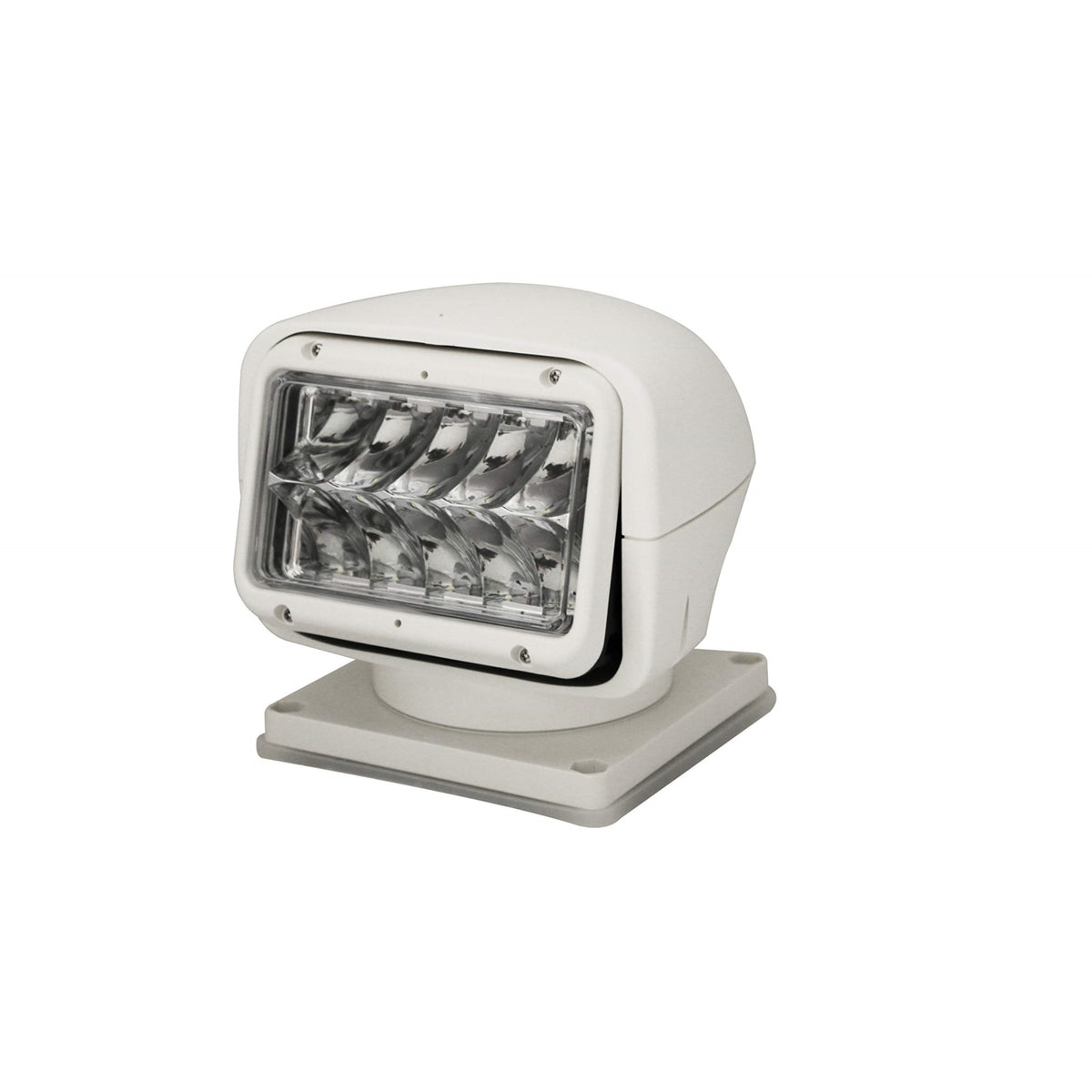 Ecco Safety Group Ew3011 Remote Spotlight: Led (10), Spot Beam, 135Deg Tilt Range, Dual Control, Square, 12-24Vdc, White