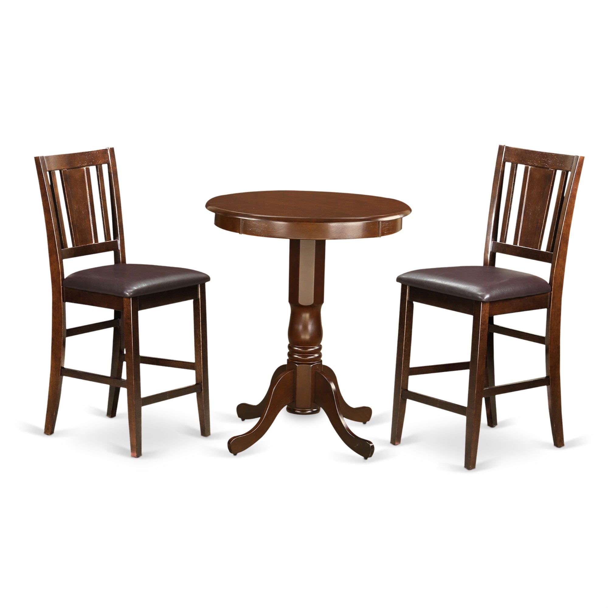 Edbu3-Mah-Lc 3 Pc Pub Table Set - High Table And 2 Kitchen Bar Stool.