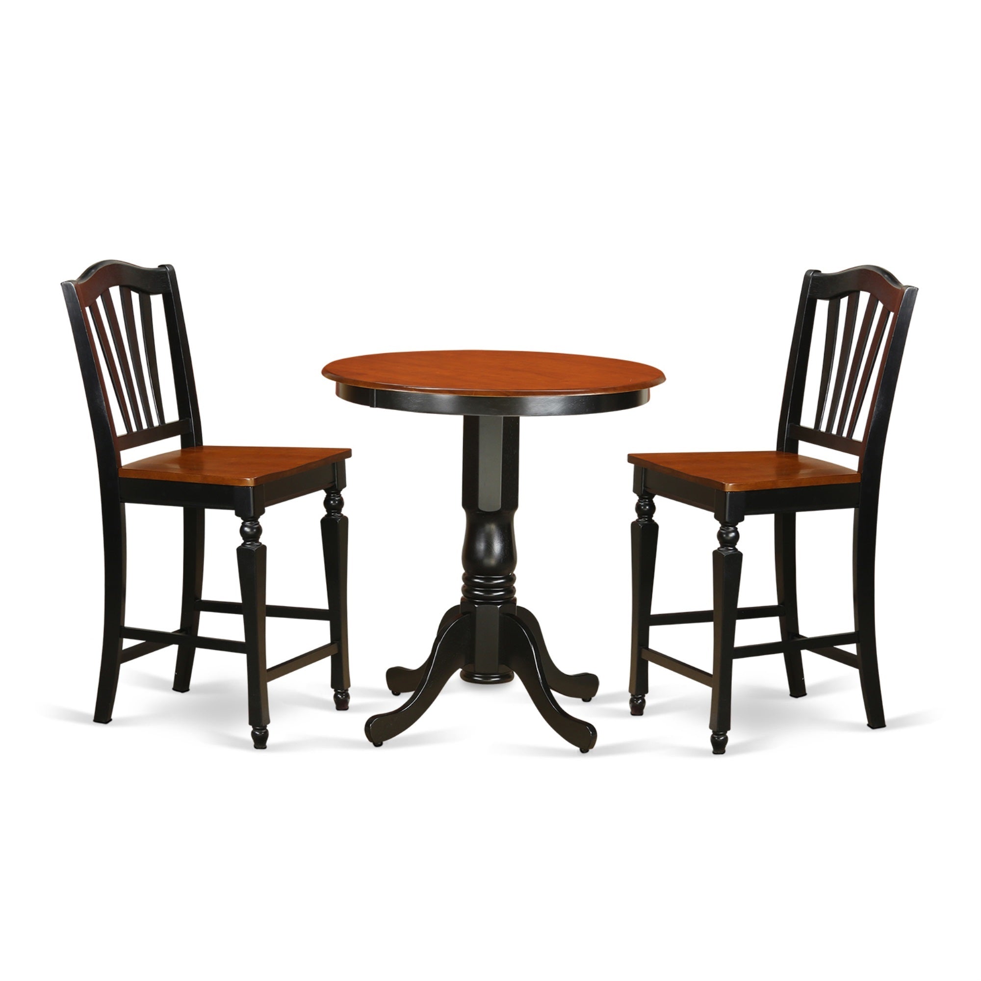 Casafoyer Edch3-Blk-W 3 Pc Dining Counter Height Set - High Top Table And 2 Counter Height Stool.