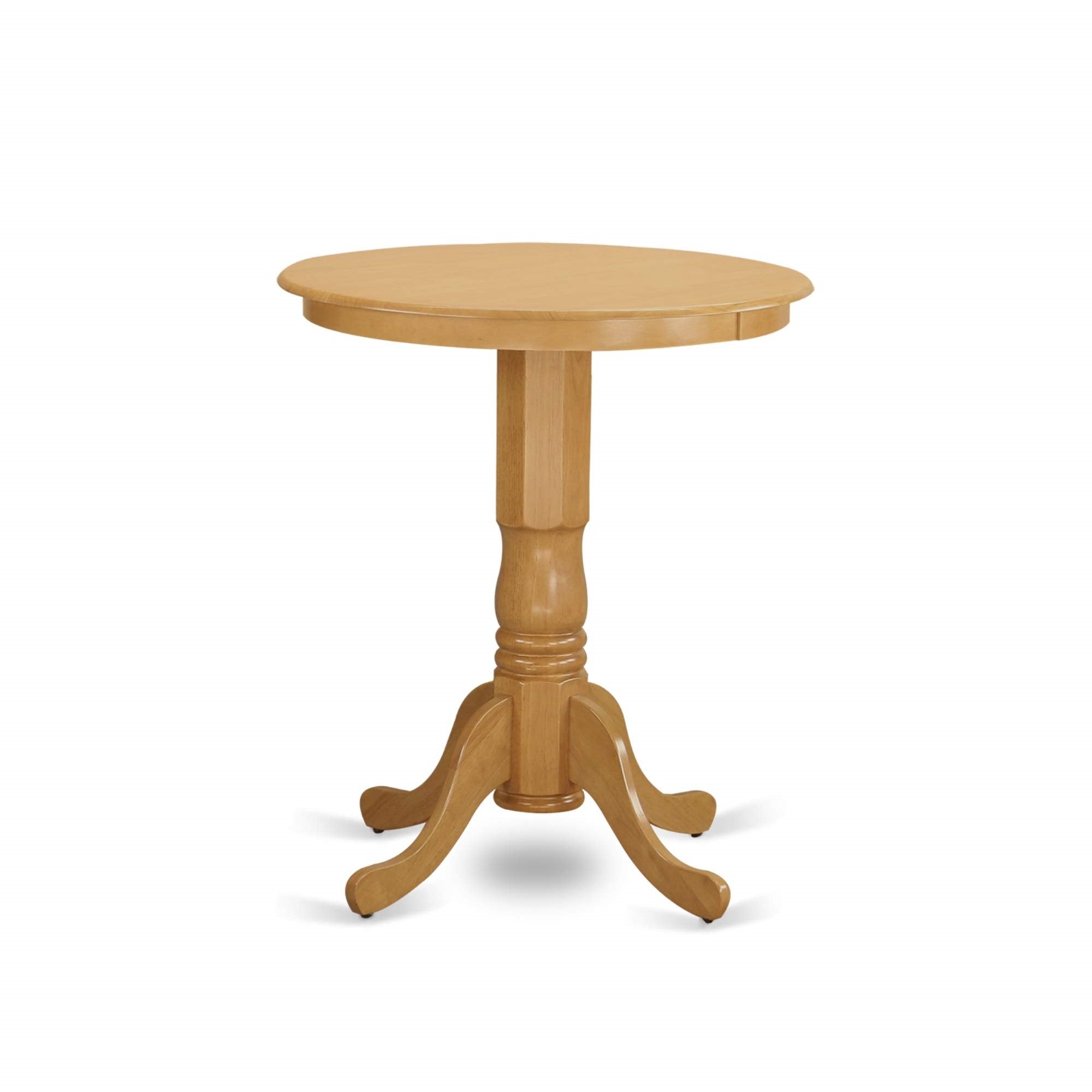 Casafoyer Edpb5-Oak-C 5 Piece Counter Height Dining Set Includes A Round Kitchen Table With Pedestal And 4 Linen Fabric Dining Room Chairs, 30X30 Inch, Oak