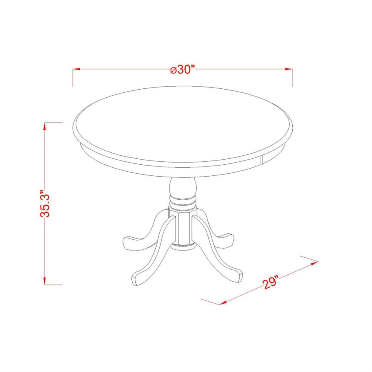Yardlio Authentic Wood Dining Table | Durable, Natural, Heat-Treated Wood Free | L30Xw30Xh36