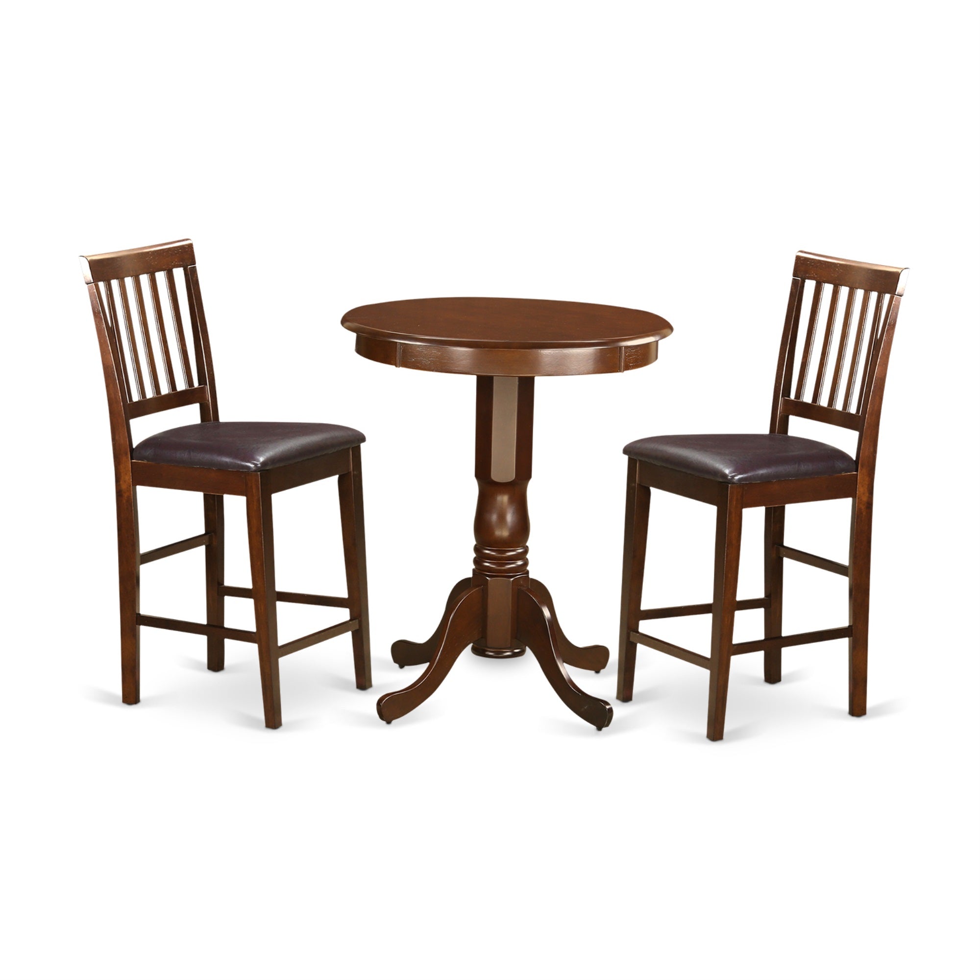 Small Kitchen Table And 2 Bar Stools  Counter Height Dining Set - Edvn3-Mah-Lc