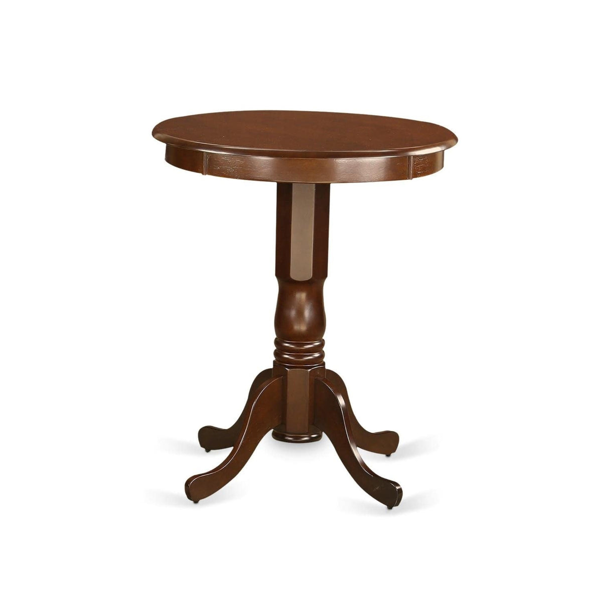Casafoyer Edvn3-Mah-W 3 Piece Kitchen Counter Height Dining Table Set Contains A Round Wooden Table With Pedestal And 2 Dining Chairs, 30X30 Inch, Mahogany