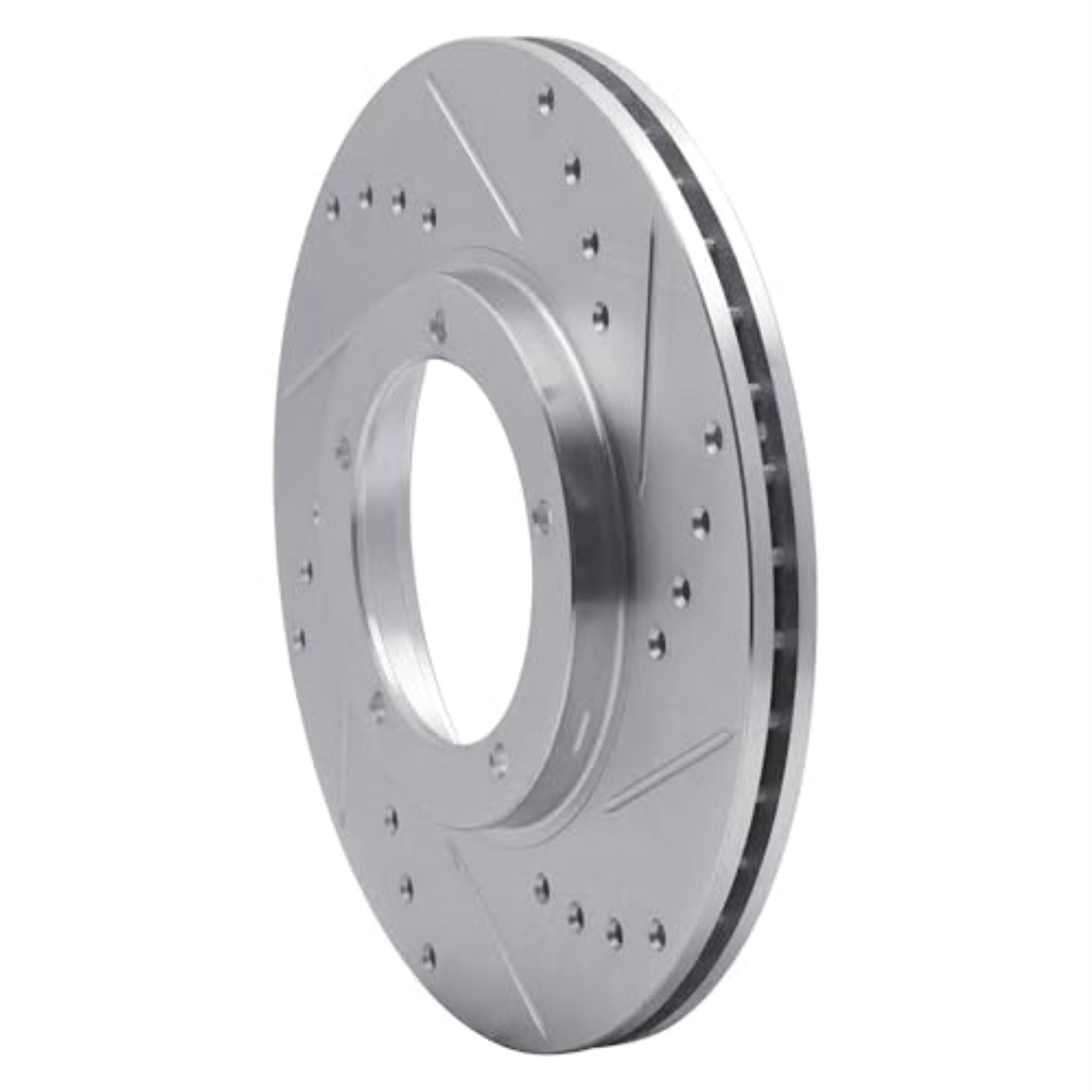 R1 Concepts Brake Rotor Drilled And Slotted Silver Edz-02001R