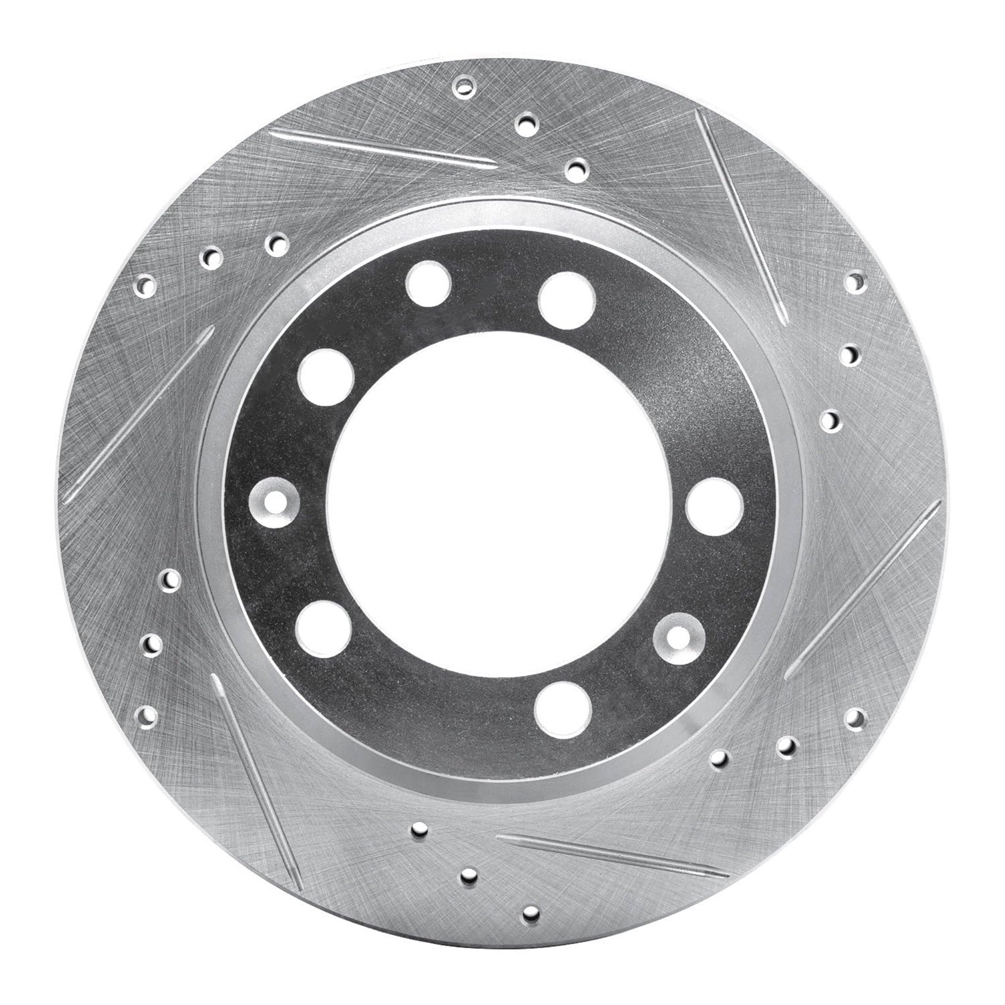 R1 Concepts Brake Rotor Drilled And Slotted Silver Edz-02006R