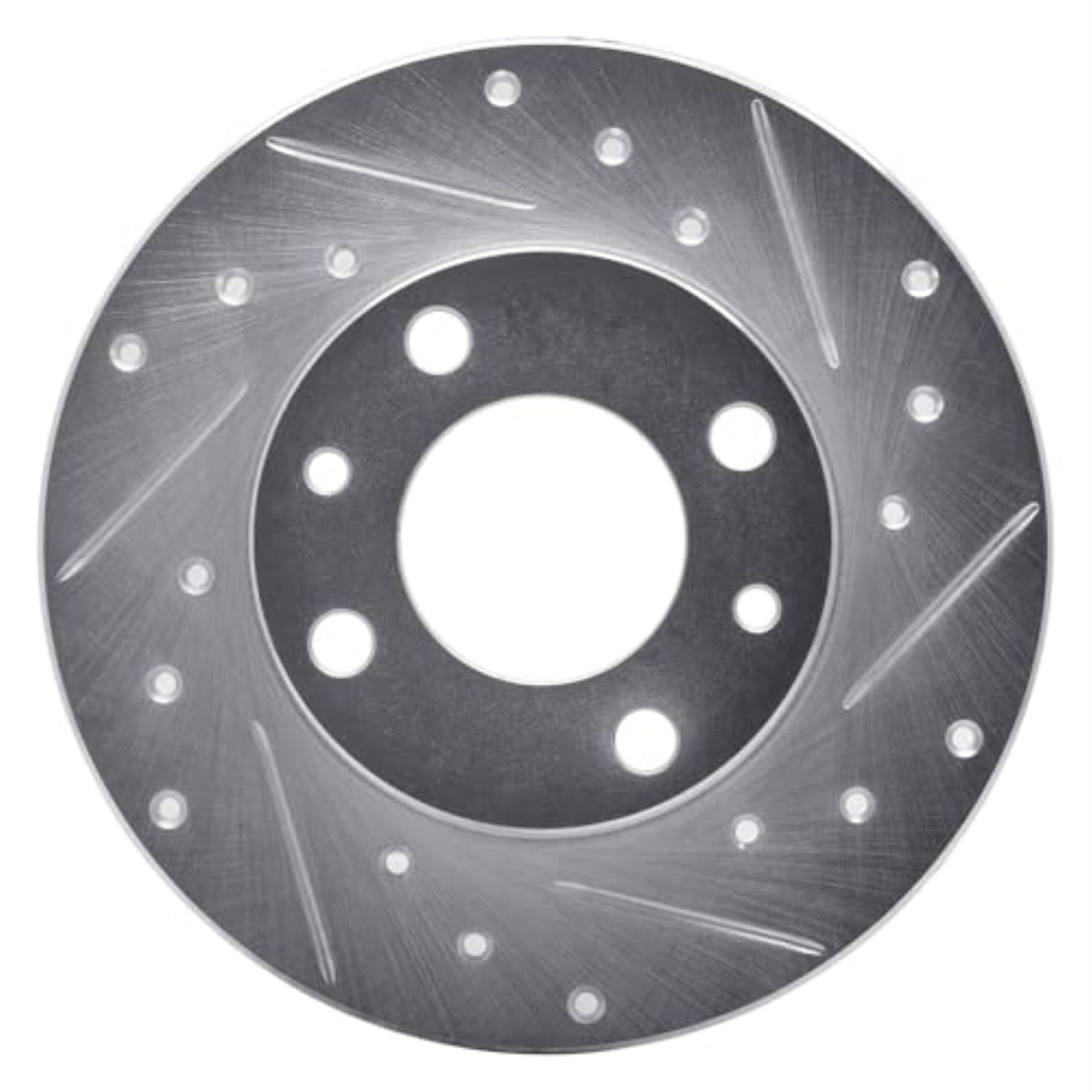 R1 Concepts Brake Rotor Drilled And Slotted Silver Edz-07000R