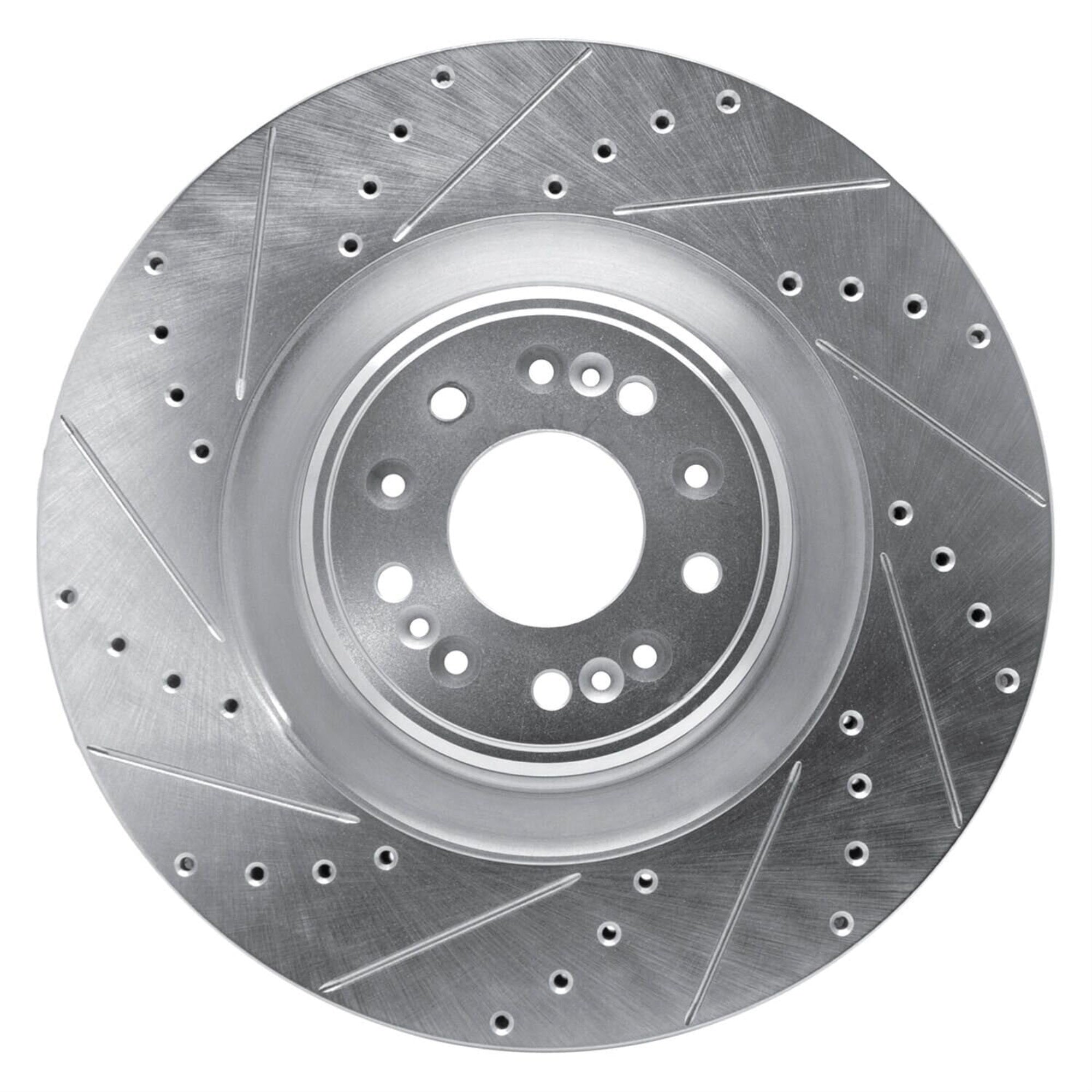 R1 Concepts Brake Rotor Drilled And Slotted Silver Edz-10001L
