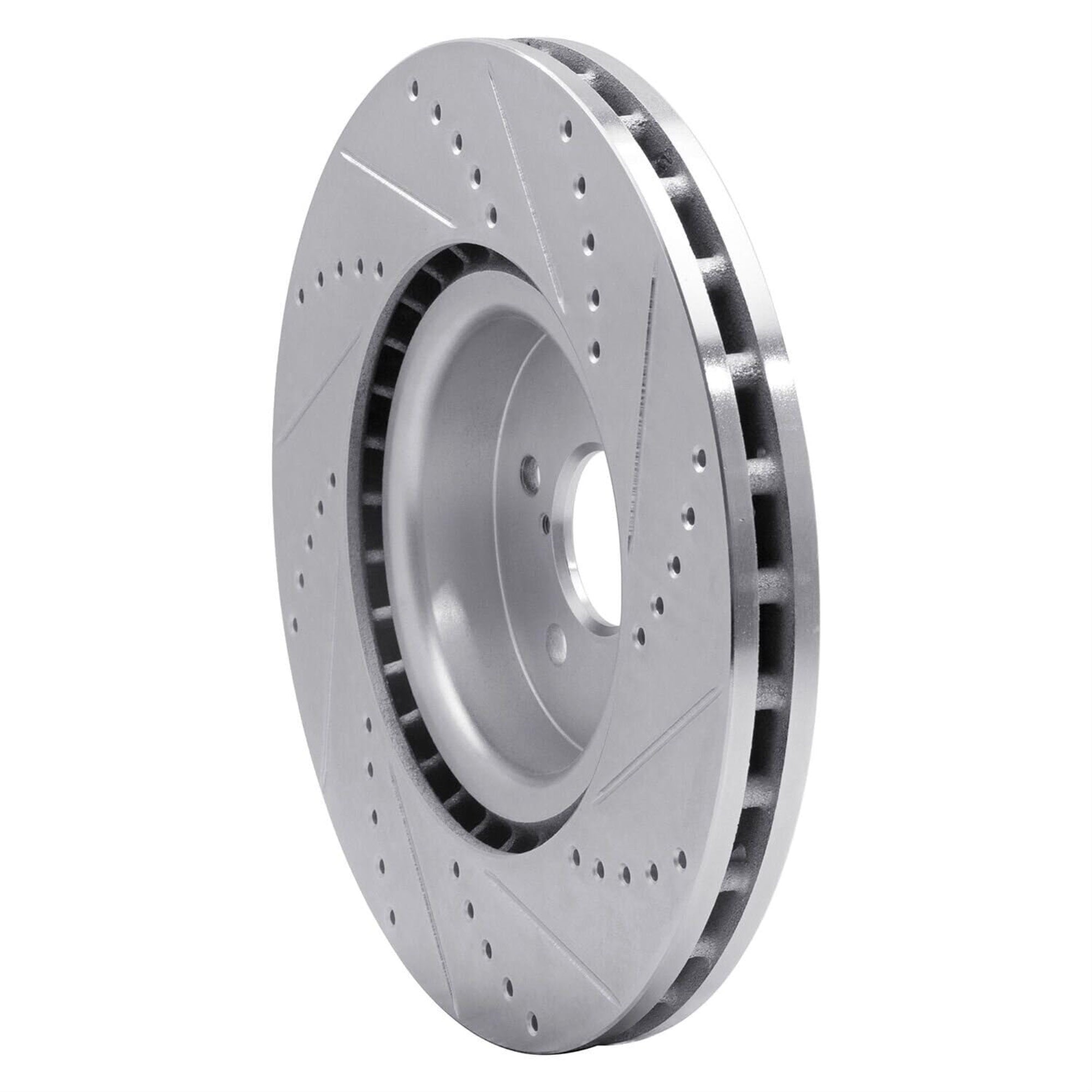 R1 Concepts Brake Rotor Drilled And Slotted Silver Edz-13014L