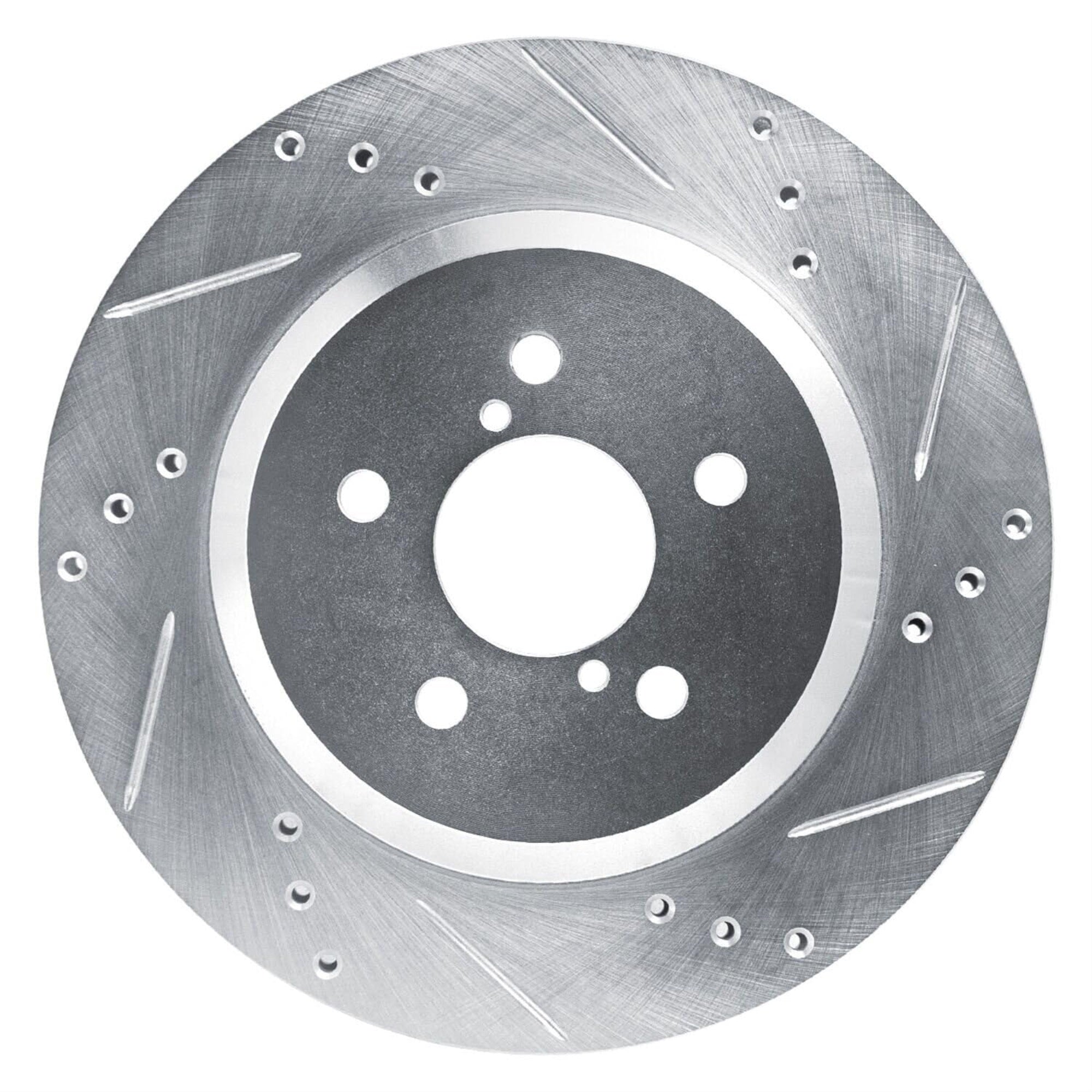 R1 Concepts Brake Rotor Drilled And Slotted Silver Edz-13047R