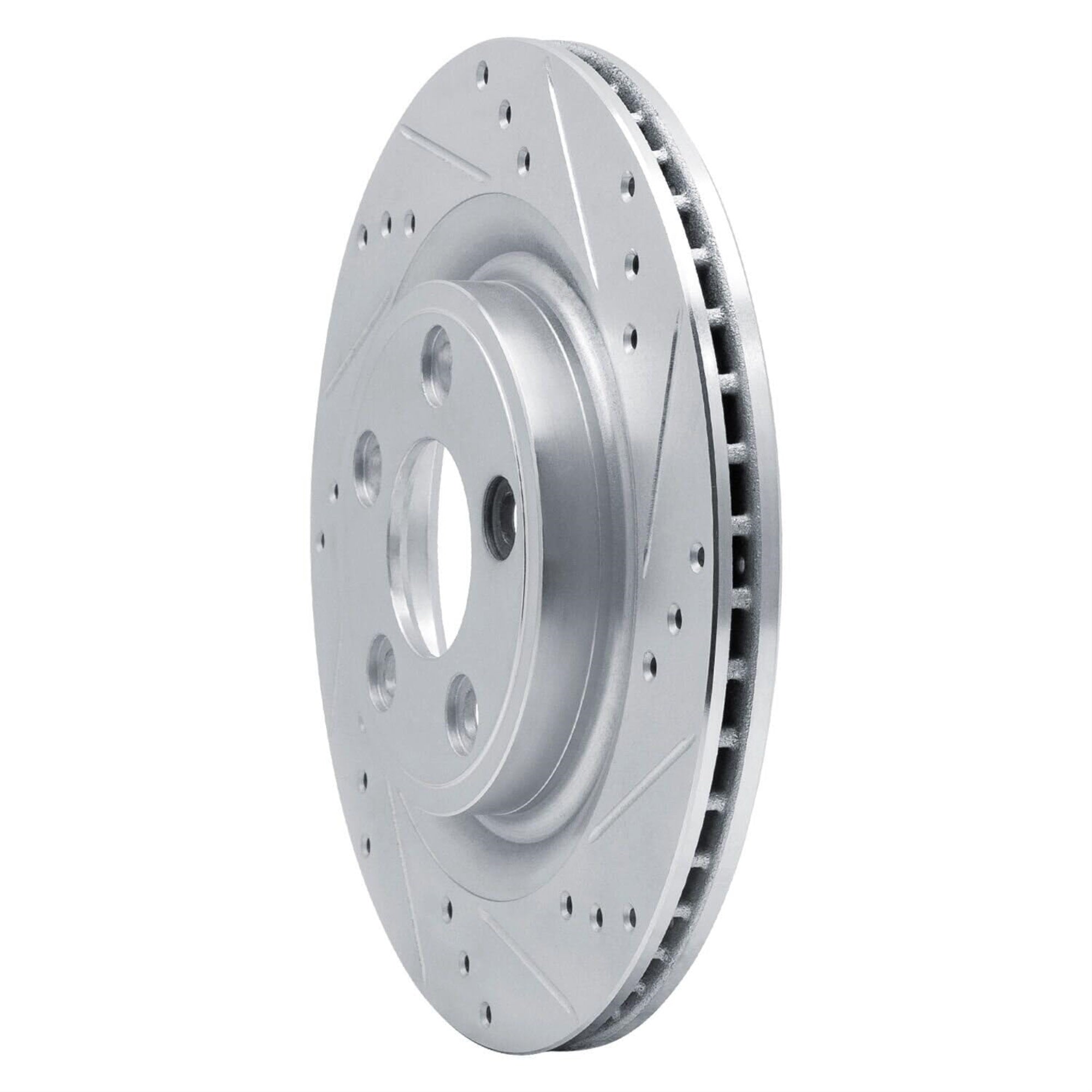 R1 Concepts Brake Rotor Drilled And Slotted Silver Edz-20029R
