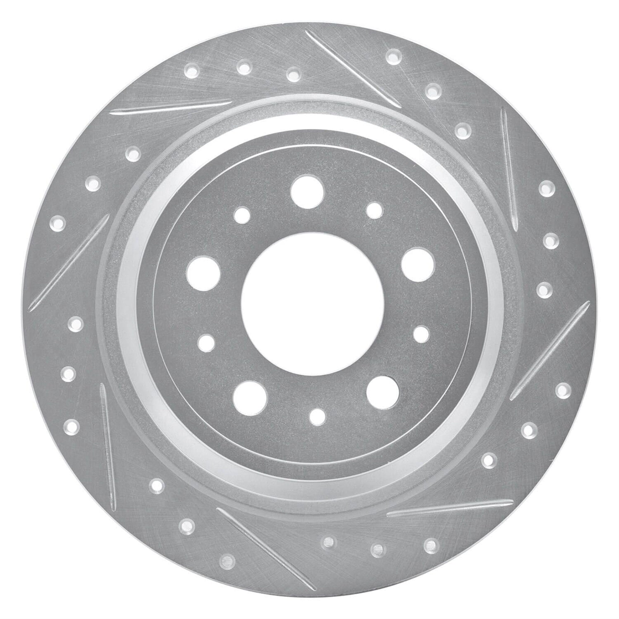 R1 Concepts Brake Rotor Drilled And Slotted Silver Edz-27023R