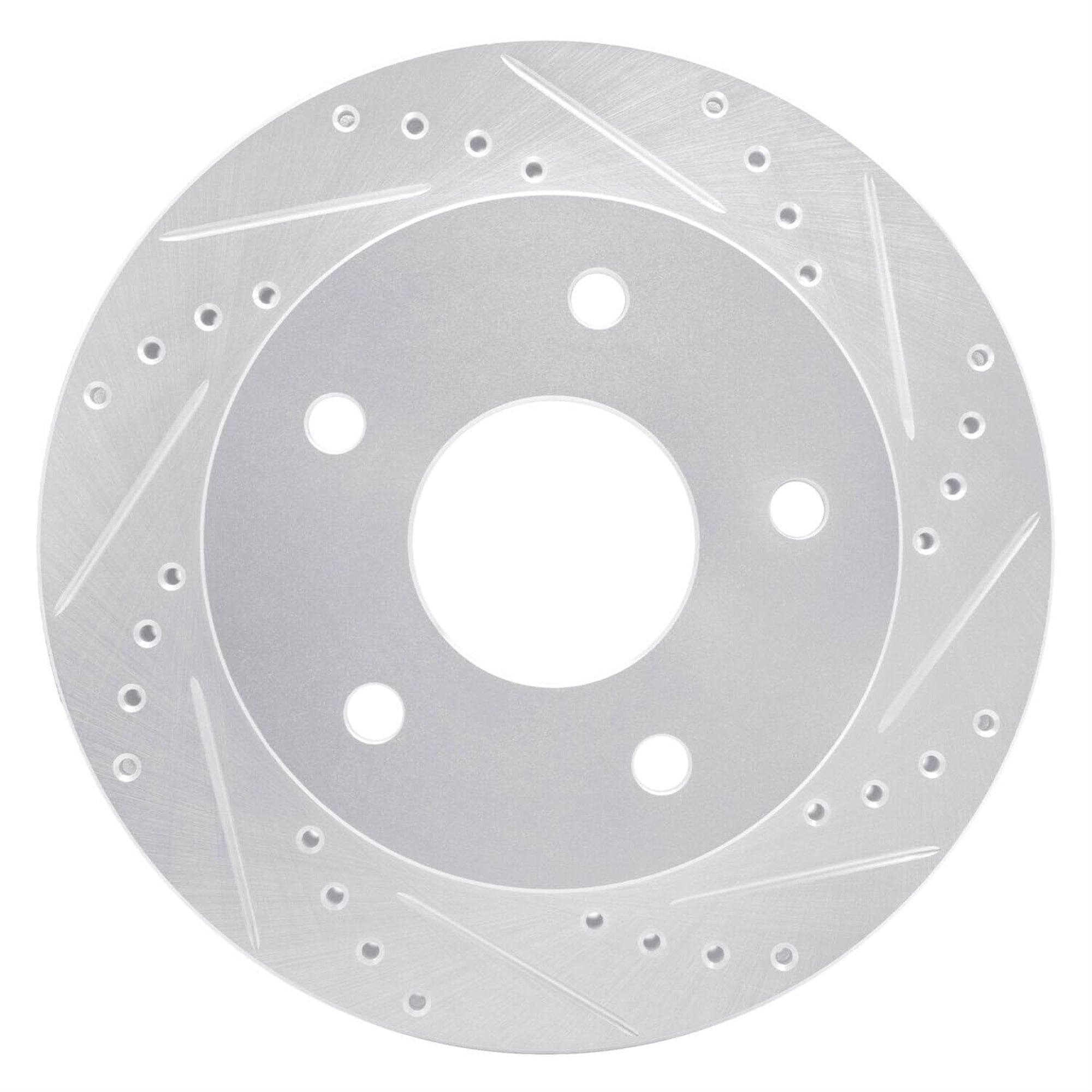 R1 Concepts Brake Rotor Drilled And Slotted Silver Edz-40090R