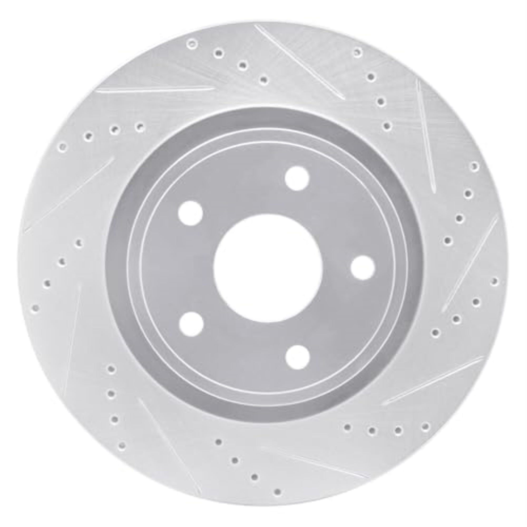 R1 Concepts Brake Rotor Drilled And Slotted Silver Edz-40104R