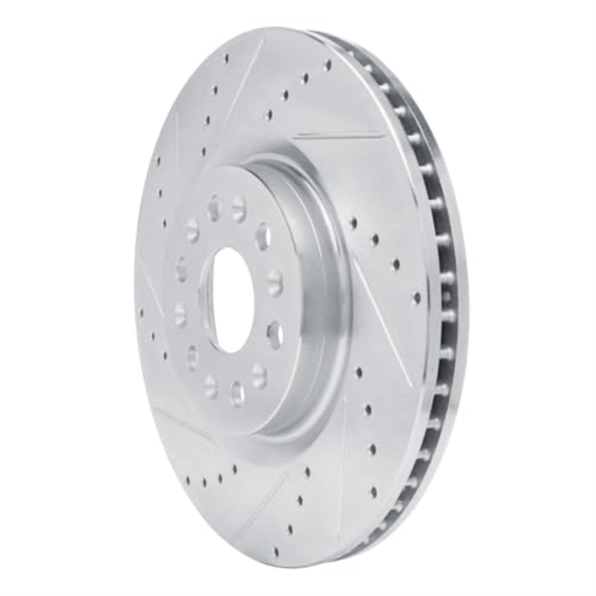 R1 Concepts Brake Rotor Drilled And Slotted Silver Edz-46047L