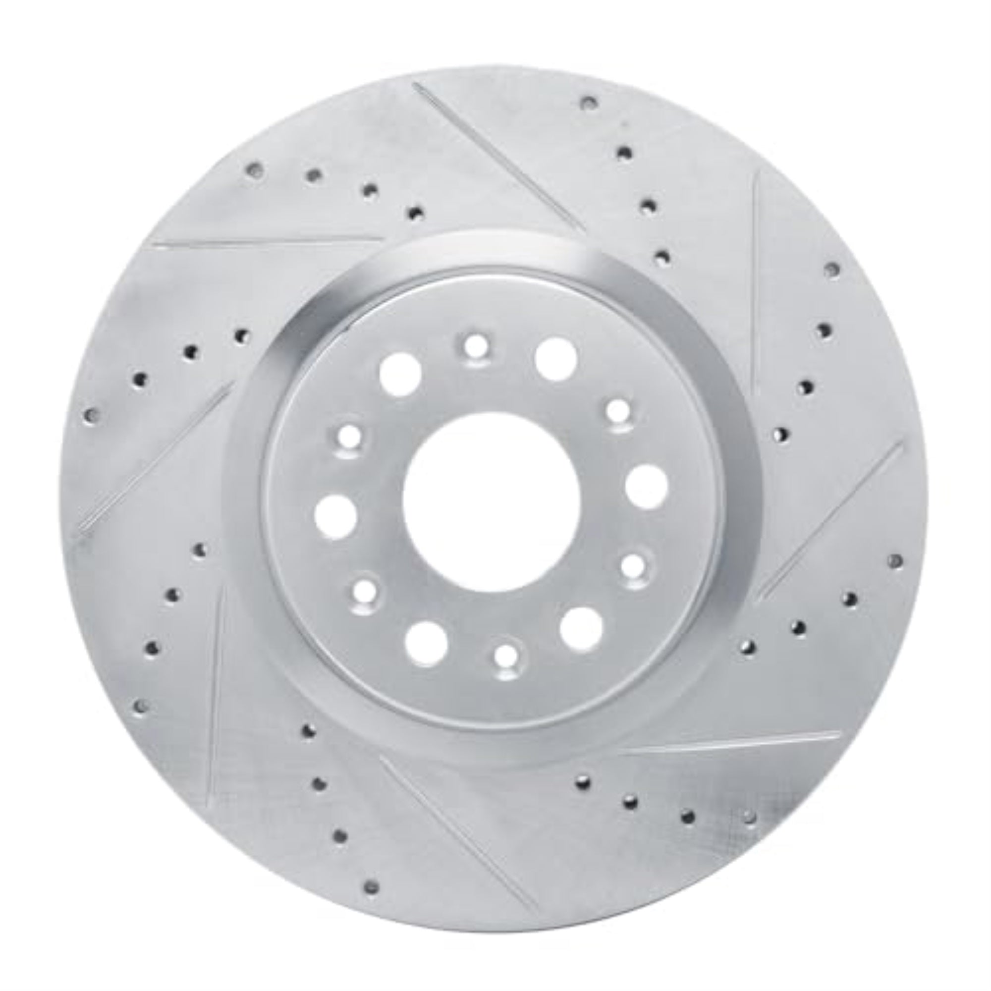 R1 Concepts Brake Rotor Drilled And Slotted Silver Edz-46047R