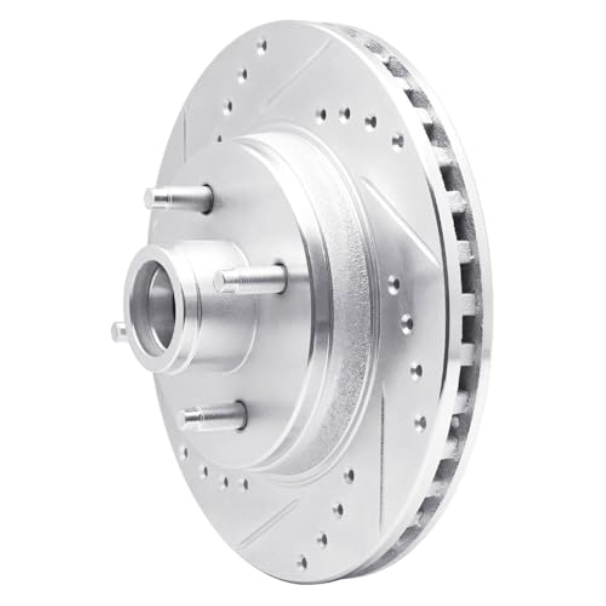 R1 Concepts Brake Rotor Drilled And Slotted Silver Edz-54028L
